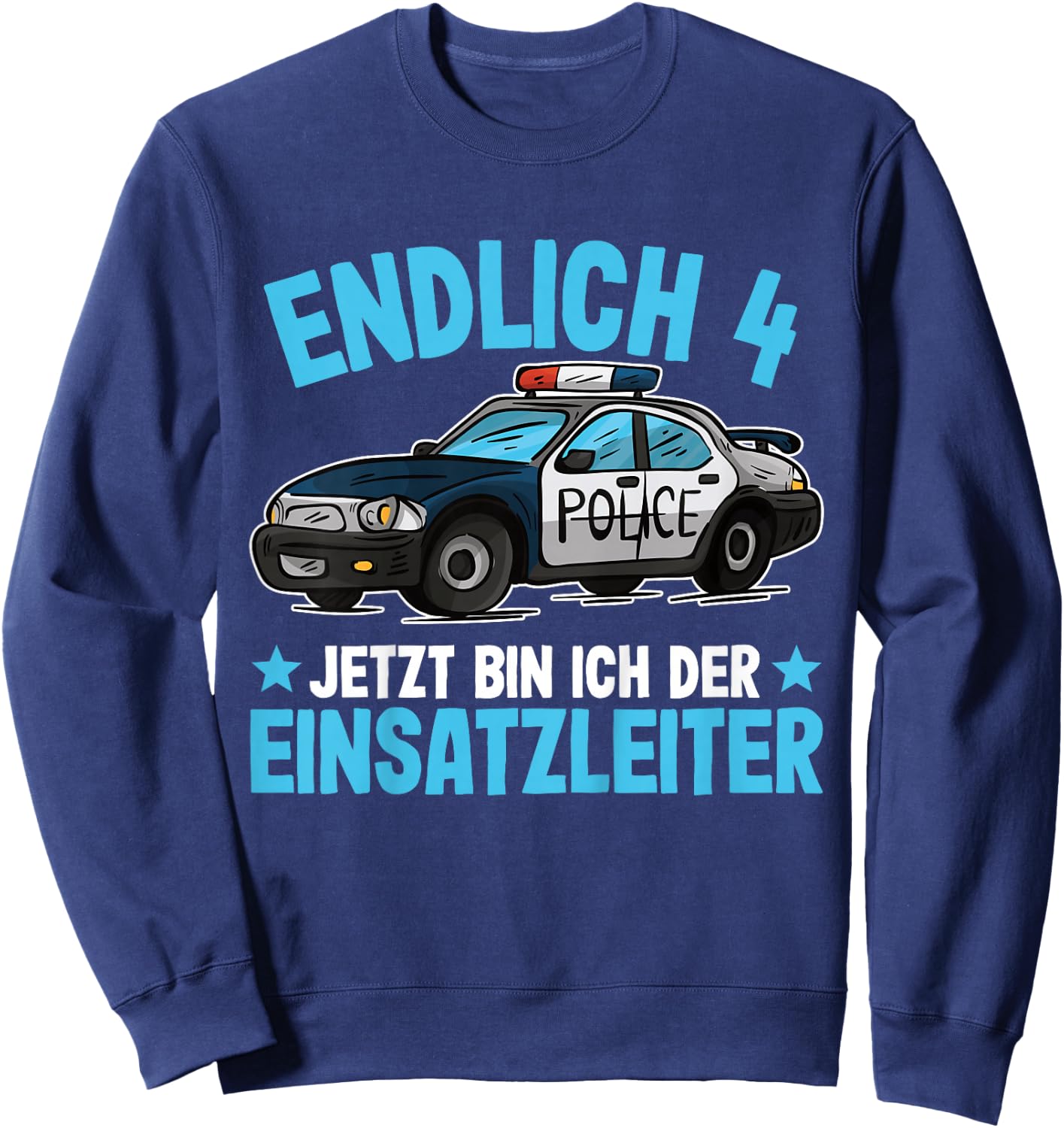 Polizei Shirt 4 Jahre Jungen | Polizei 4. Geburtstag Sweatshirt - Sweatshirt | Navy