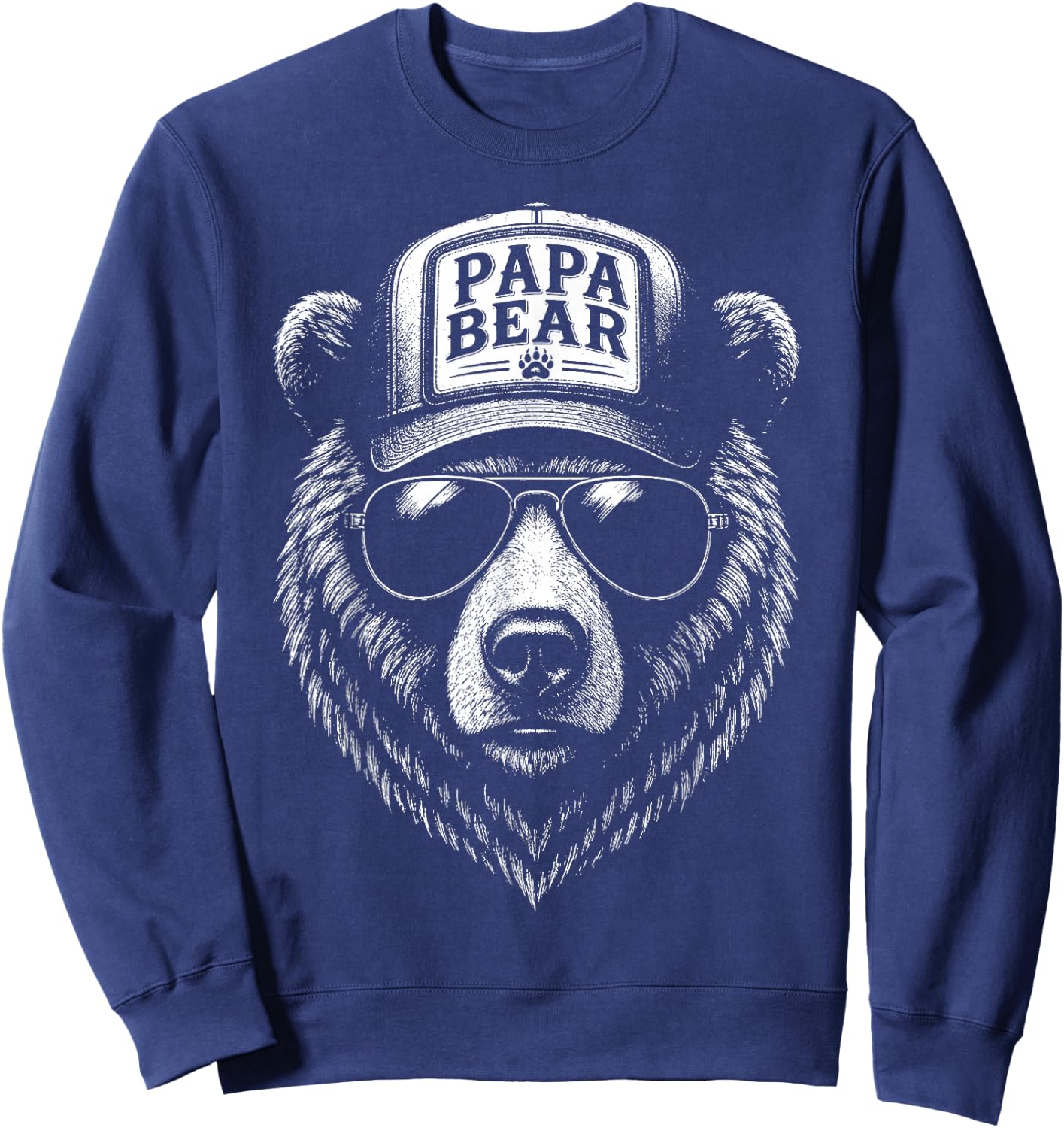 Papa Geschenk Vatertag Bester Papa Papa Bär Lustiges Sweatshirt - Sweatshirt | Navy