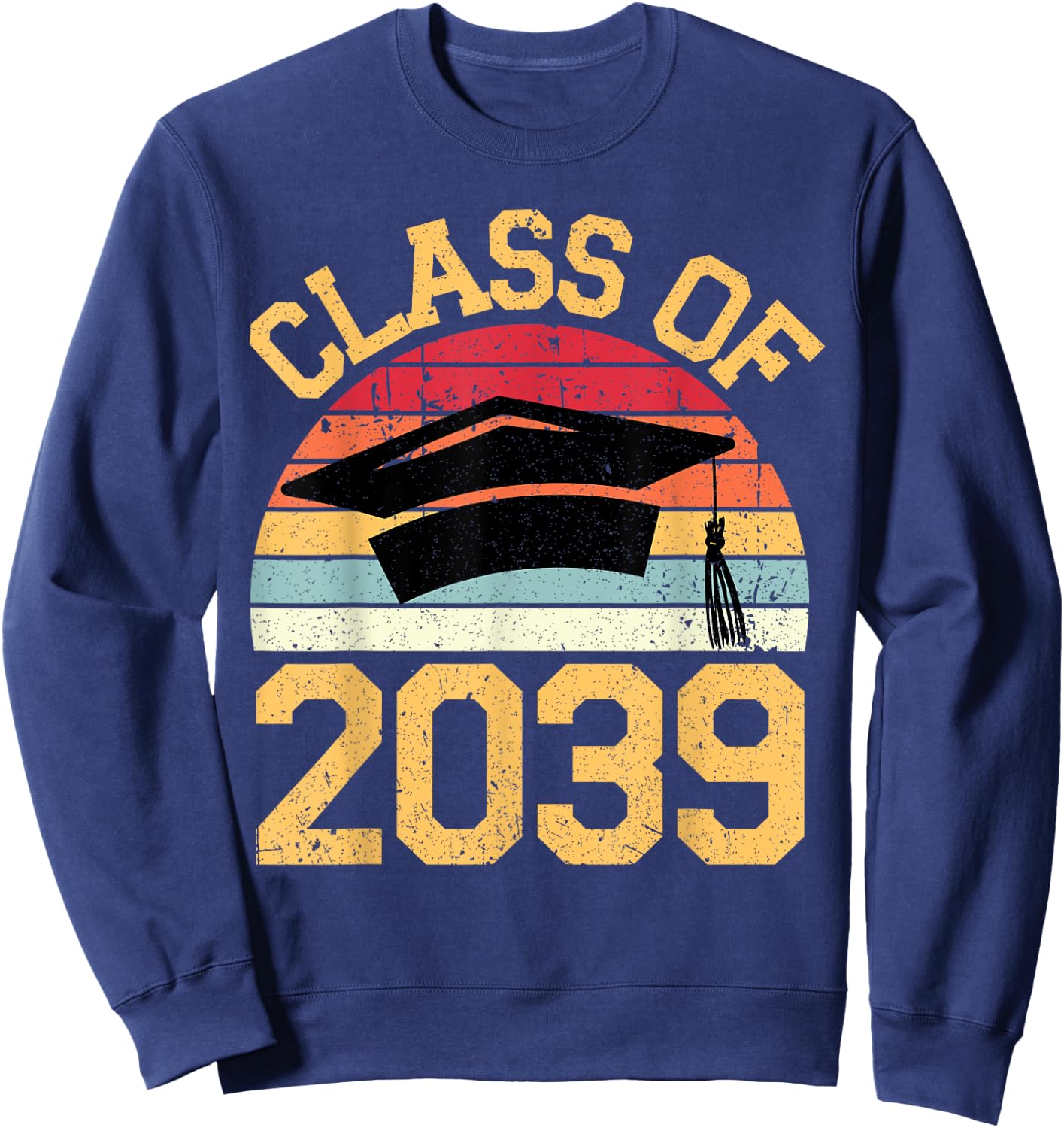 Class of 2039 Grow With Me First Day of School Graduation Sweatshirt - Sweatshirt | Navy