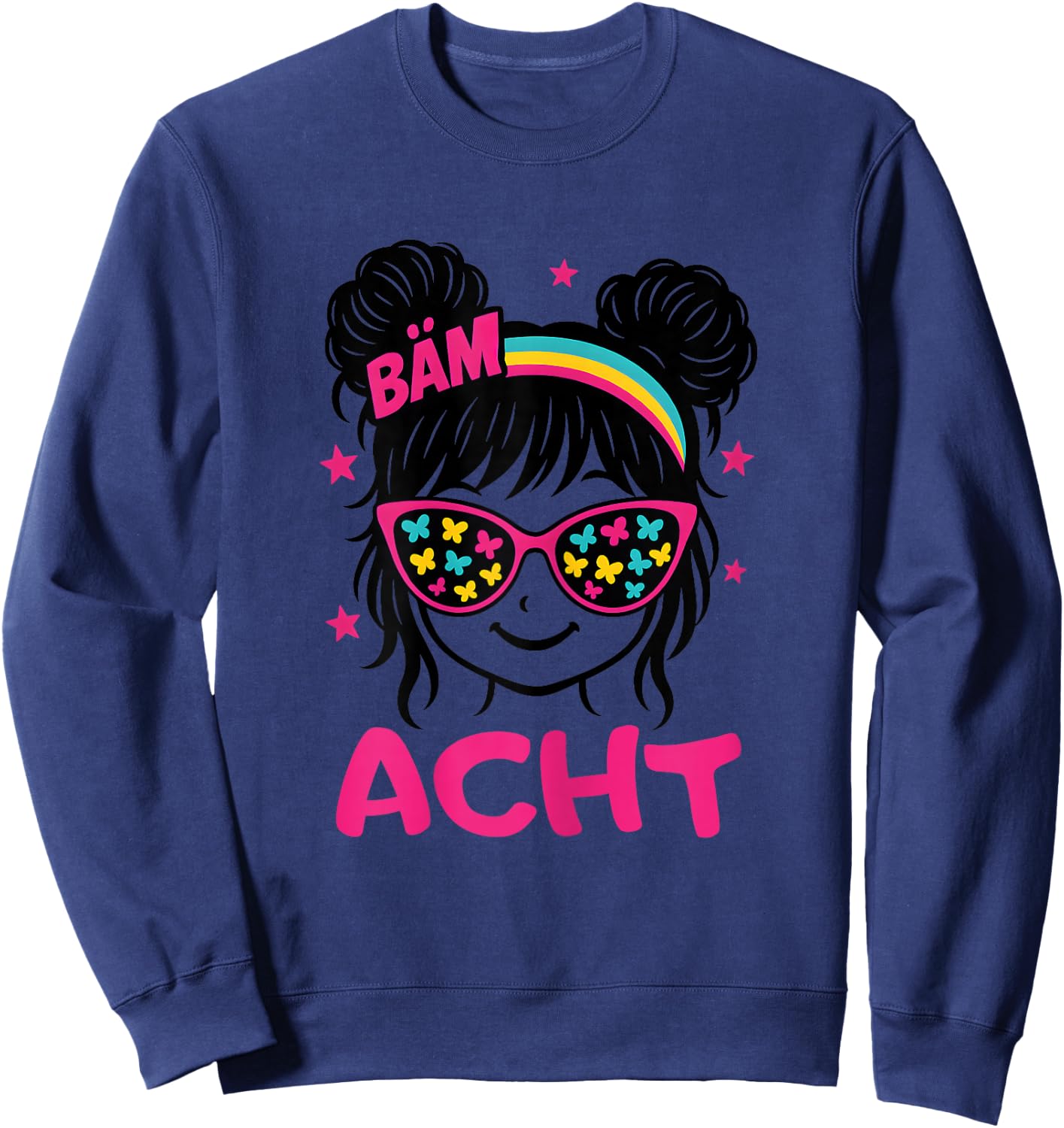 Geburtstagsshirt 8 Jahre Mädchen Geschenk – Bäm Acht Sweatshirt - Sweatshirt | Navy