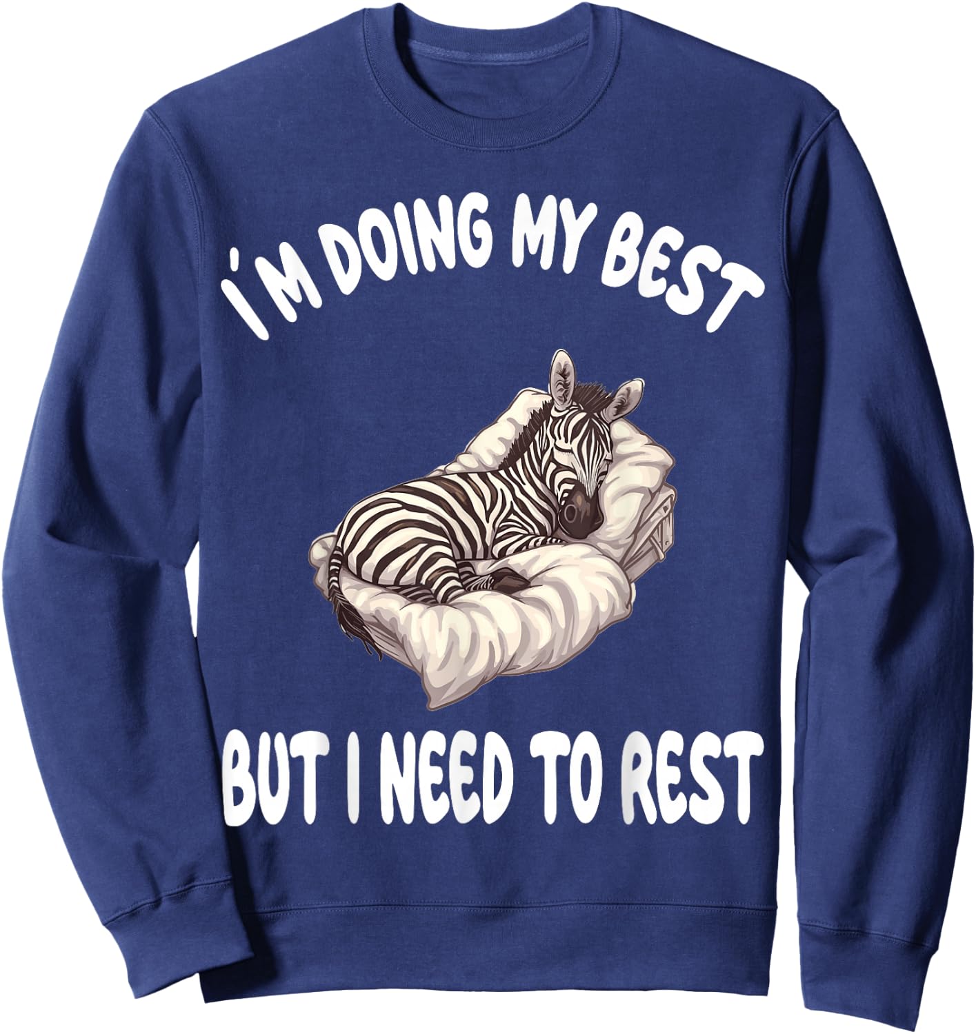 Zebra Official Sleepshirt Pajamas Nightgown Sweatshirt - Sweatshirt | Navy