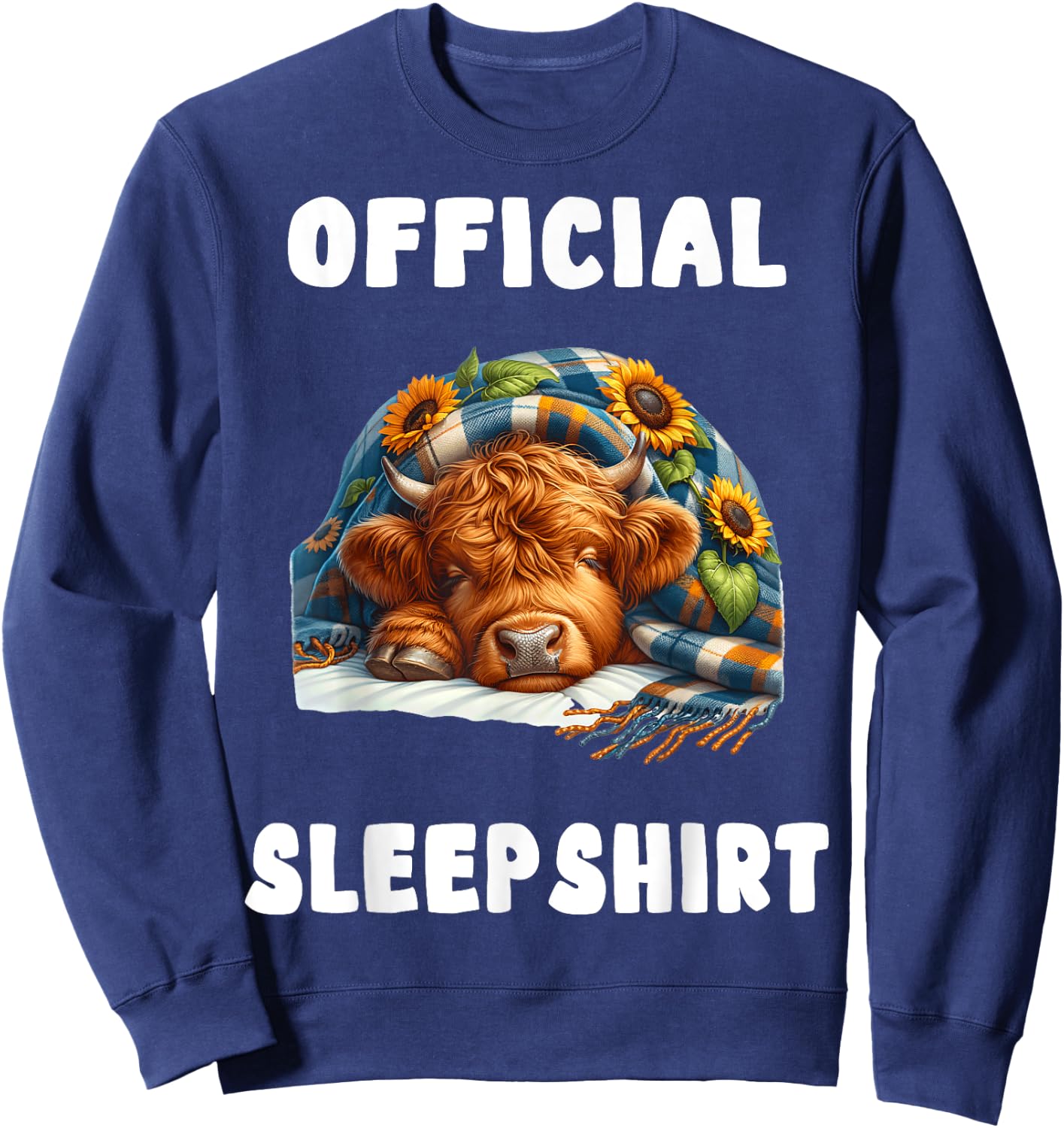Highland_cow - Official Sleepshirt Pajamas Nightgown Sweatshirt - Sweatshirt | Navy