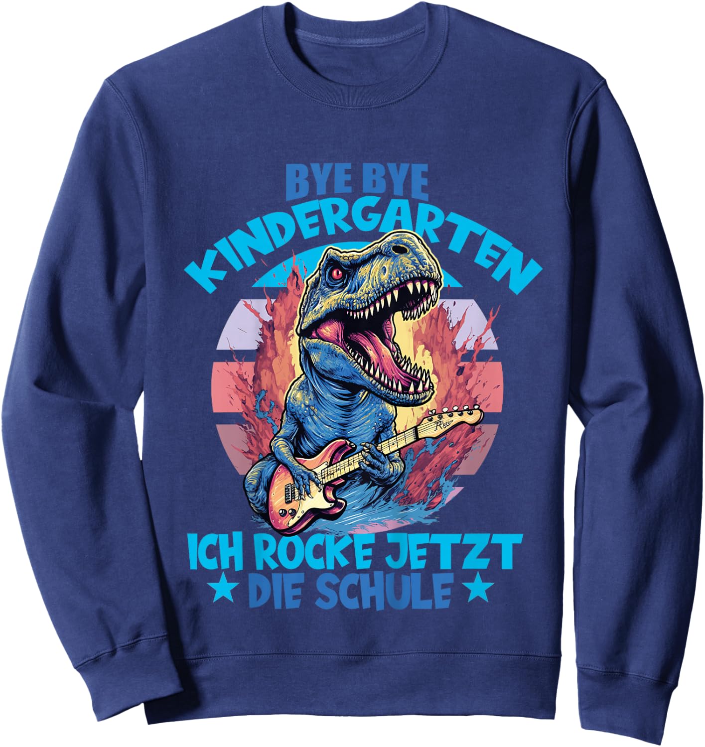 Bye Bye Kindergarten mit Dino für Schulkind zum Schulanfang Sweatshirt - Sweatshirt | Navy