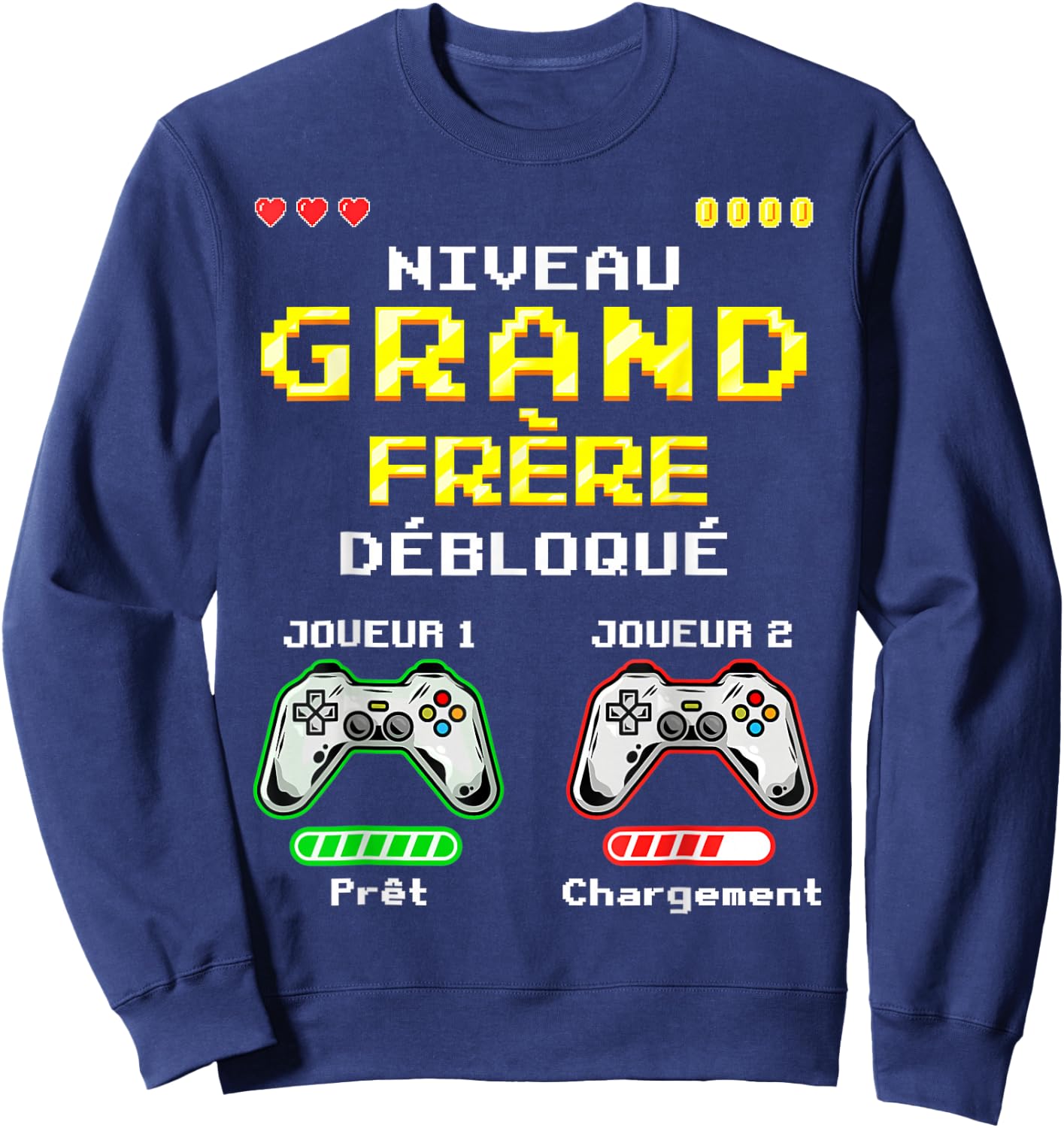 Big Brother Level Unlocked Gamer, Soon Future Big Brother , Black, S Sweatshirt - Sweatshirt | Navy