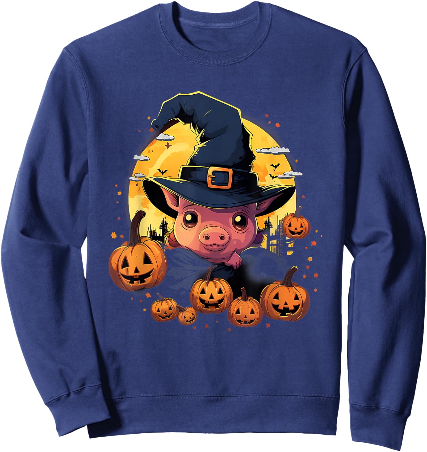 Spooky Pig Witch Halloween Sweatshirt - Sweatshirt | Navy