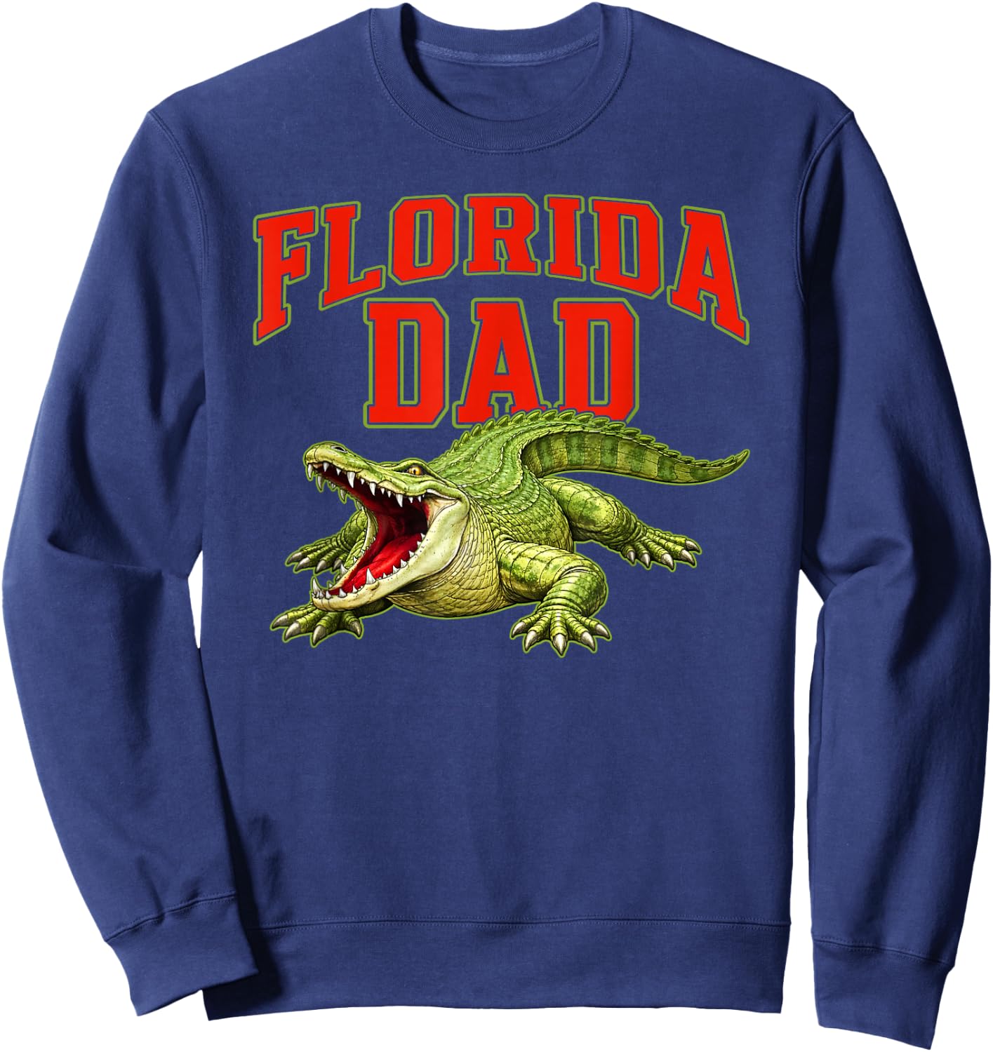 Vintage Florida Dad Alligator Happy Father's Day Crocodile Sweatshirt - Sweatshirt | Navy