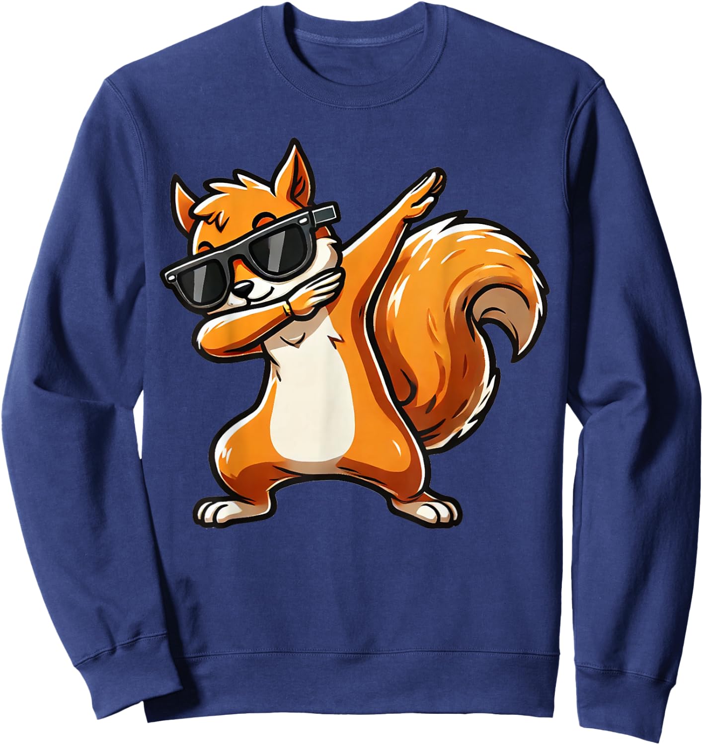 Dabbing Brown Squirrel | Funny Dabben Squirrel , black Sweatshirt - Sweatshirt | Navy