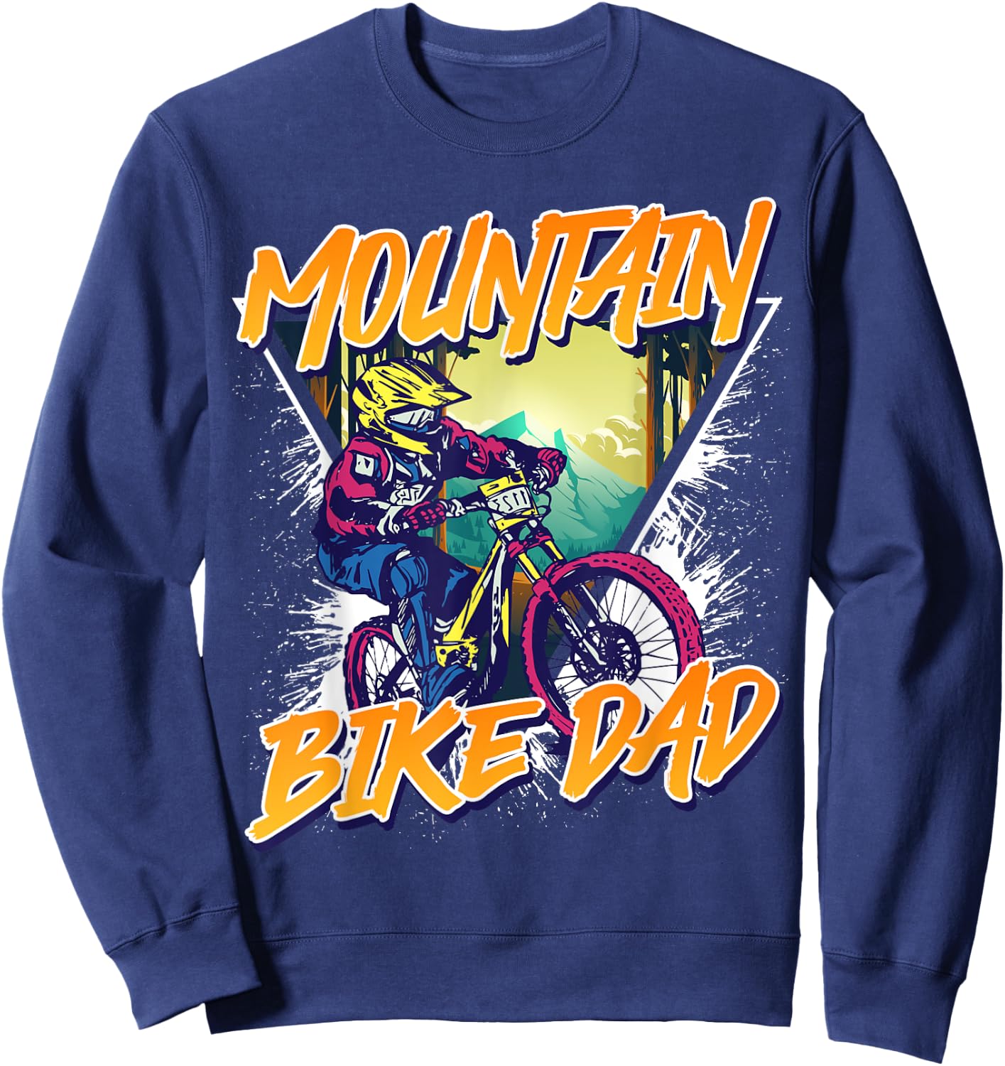 Daddy MOUNTAIN BIKING DAD MTB Funny Mountain Biking Sweatshirt - Sweatshirt | Navy