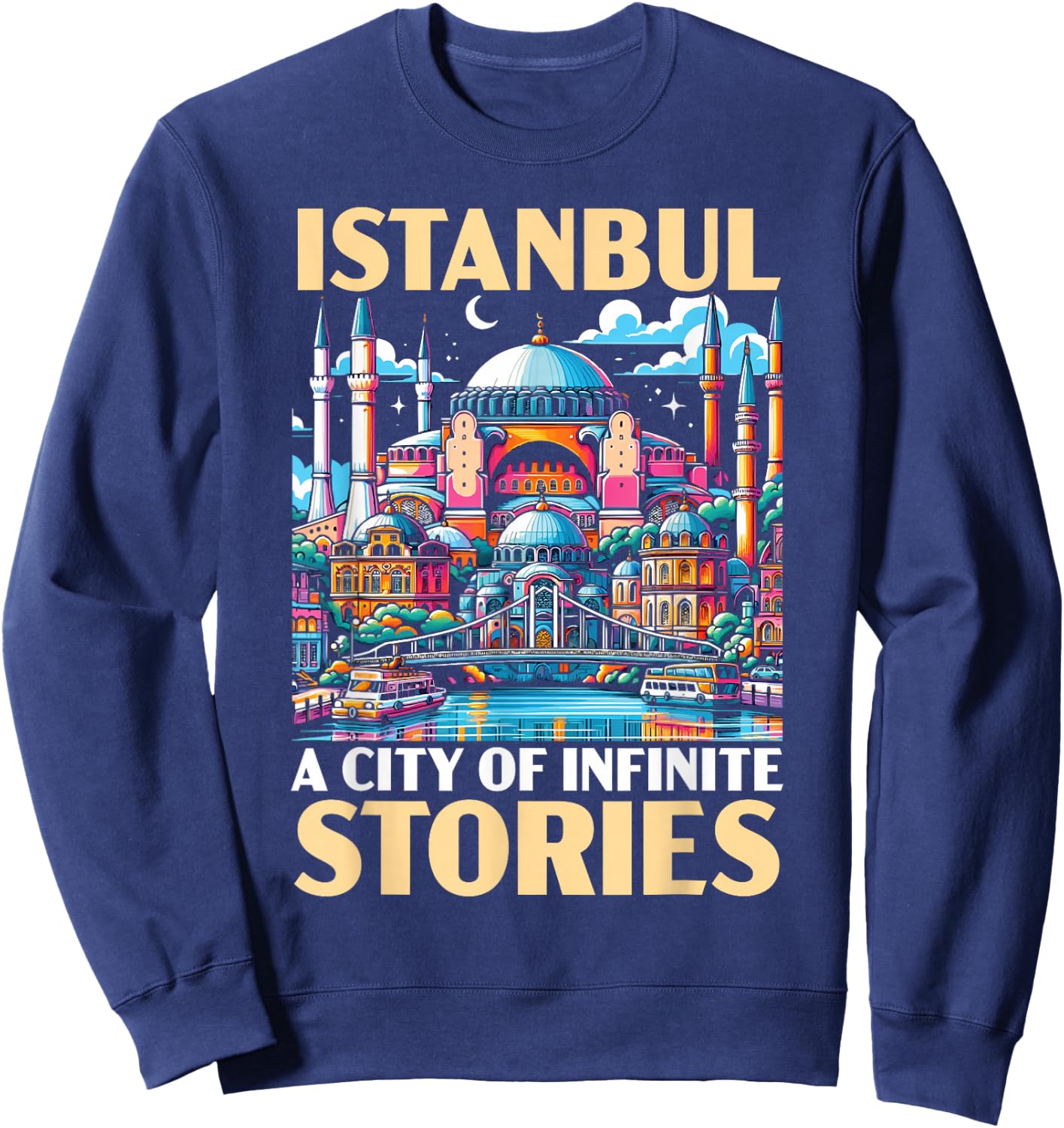 Istanbul Turkey Travel Vacation Turkish I Love Istanbul Sweatshirt - Sweatshirt | Navy
