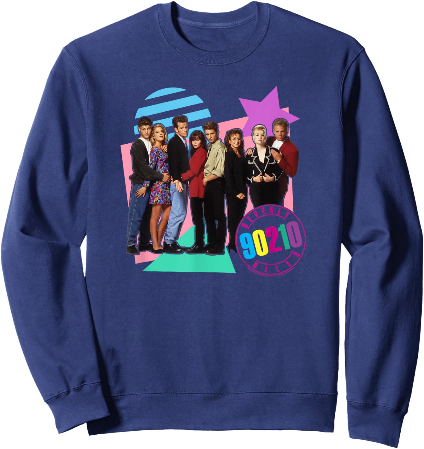 Beverly Hills 90210 Full Cast Group Poster , black Sweatshirt - Sweatshirt | Navy