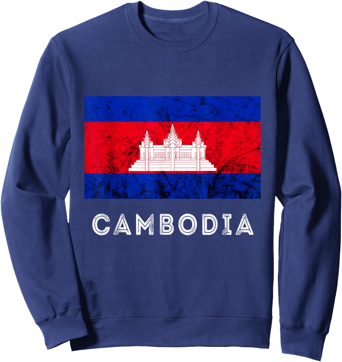 Cambodia Royal Palace Cambodian Flag Kampuchean Roots Sweatshirt - Sweatshirt | Navy