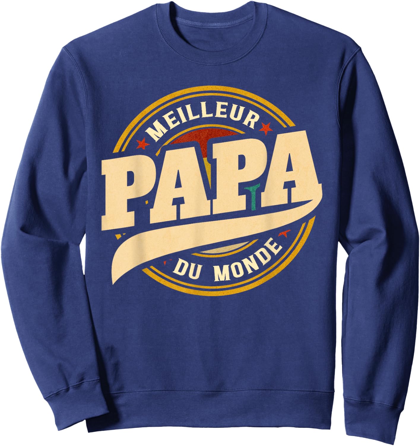 Father's Day Gift Vintage Best Dad In The World Sweatshirt - Sweatshirt | Navy