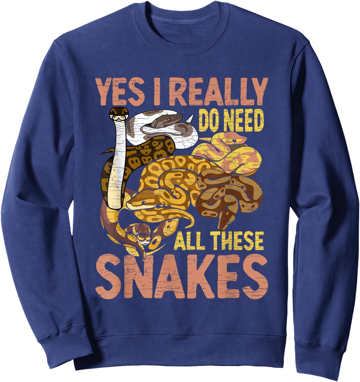 Ball Python Funny Snake Sweatshirt - Sweatshirt | Navy
