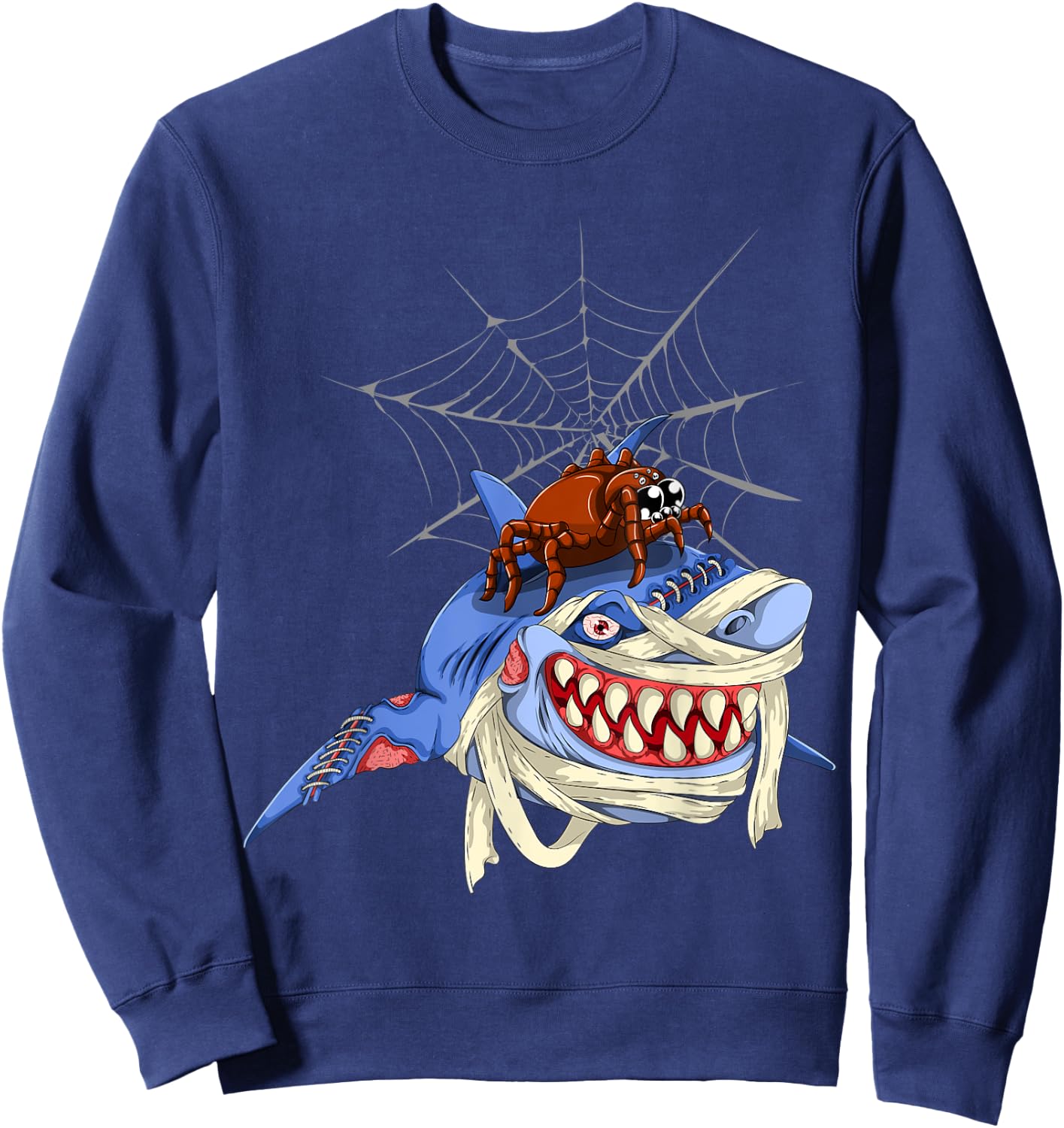 Halloween Spider Shark Sweatshirt - Sweatshirt | Navy