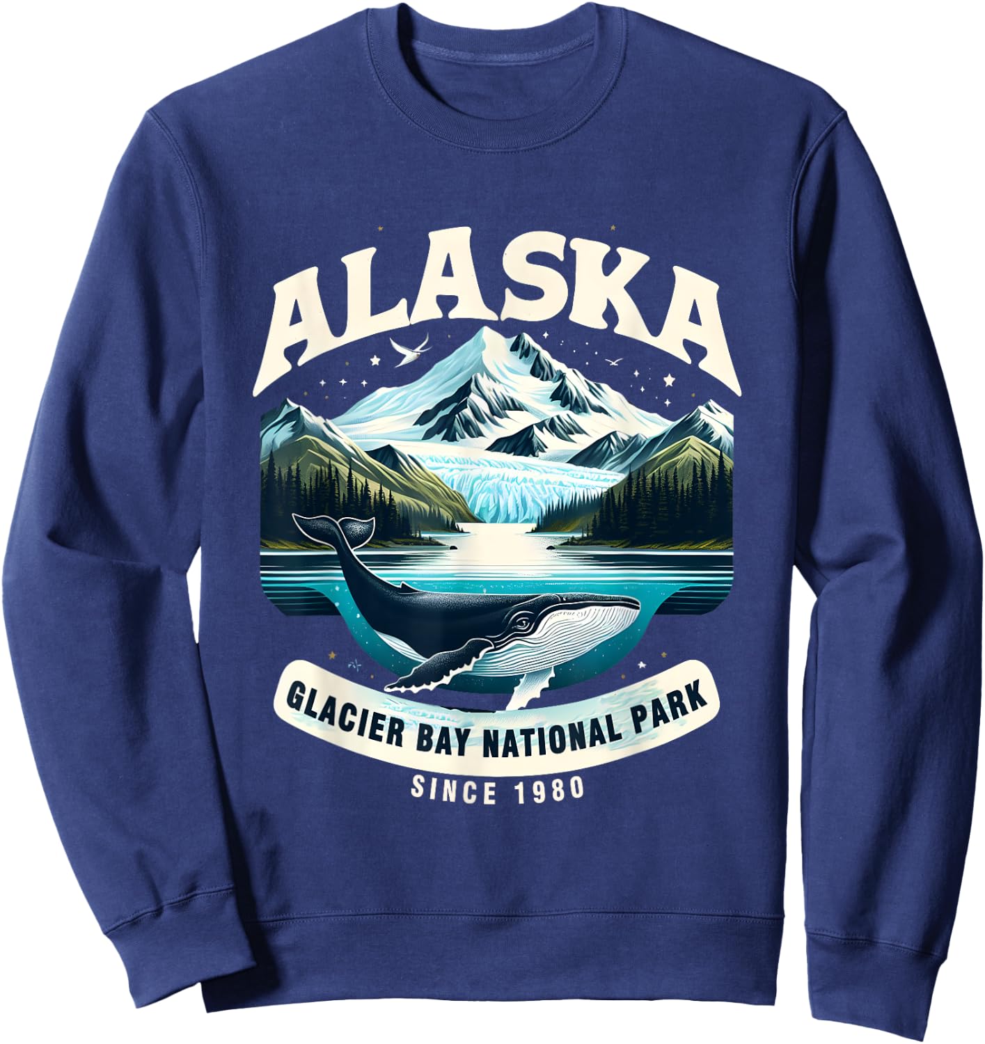Alaska Cruise Alaska Glacier Bay National Park Sine 1980 Sweatshirt - Sweatshirt | Navy