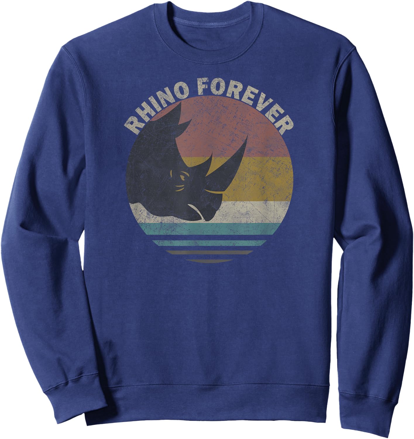 Vintage Rhino gift - Rhino Spirit Animal Sweatshirt - Sweatshirt | Navy