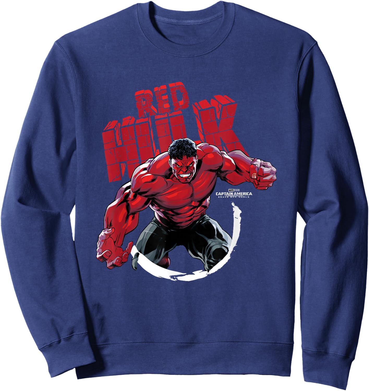 Marvel Captain America: Brave New World Red Hulk Portrait , Black, S Sweatshirt - Sweatshirt | Navy