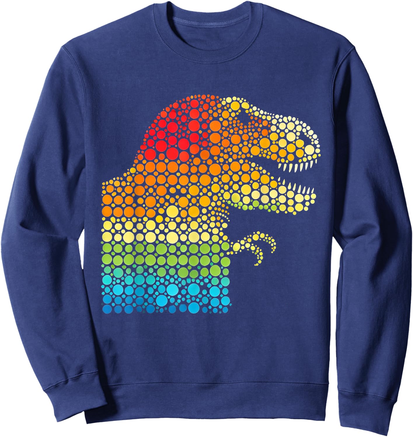 Colorful polka dots dinosaur t-rex for Dot day Sweatshirt - Sweatshirt | Navy