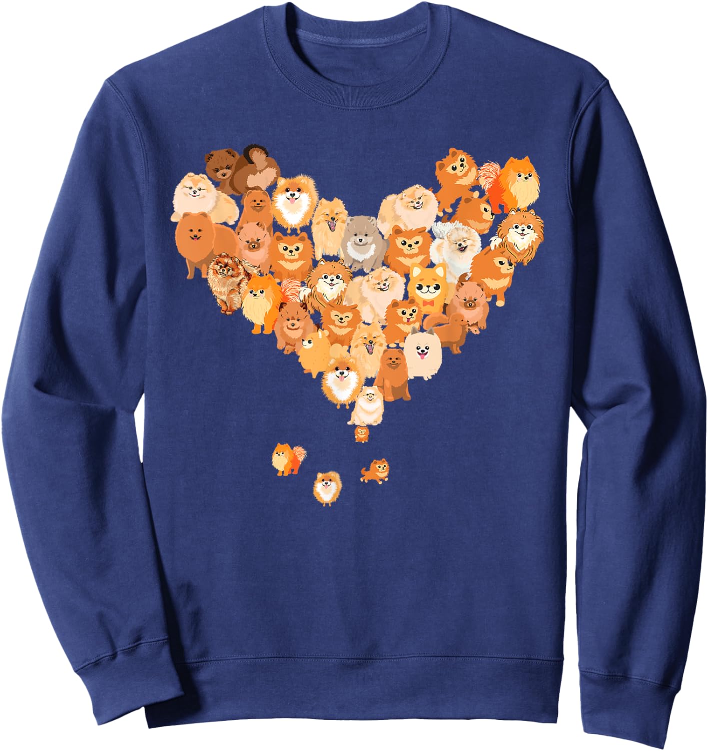 Pomeranian Heart Gift Dog Lover Sweatshirt - Sweatshirt | Navy