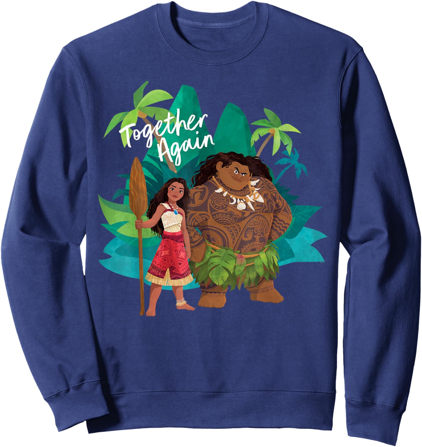 Disney Moana 2 Moana and Maui Together Again , Black, S Sweatshirt - Sweatshirt | Navy