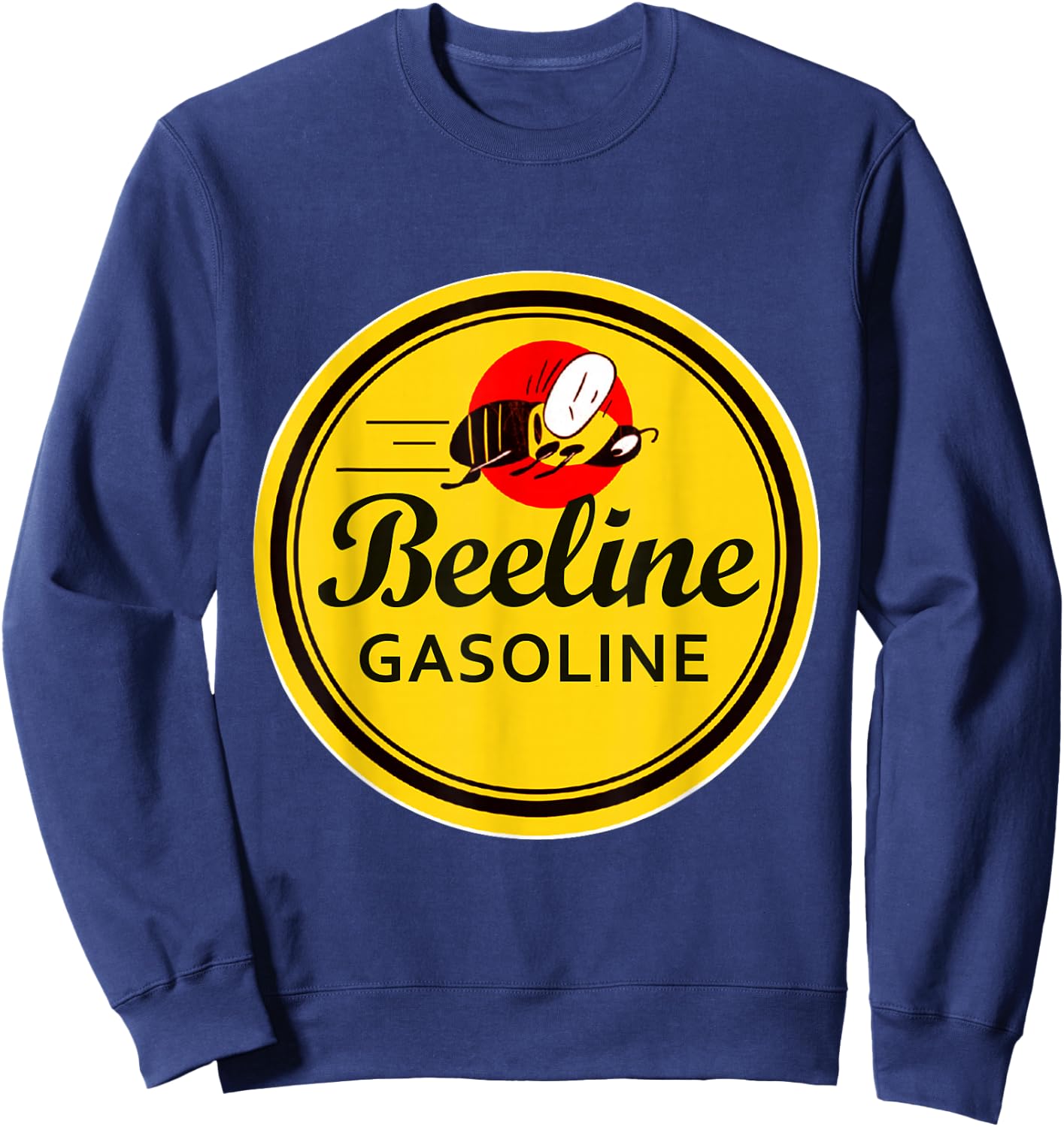 Retro Vintage Gas Station Beeline Gasoline Motor Oil Sign Sweatshirt - Sweatshirt | Navy