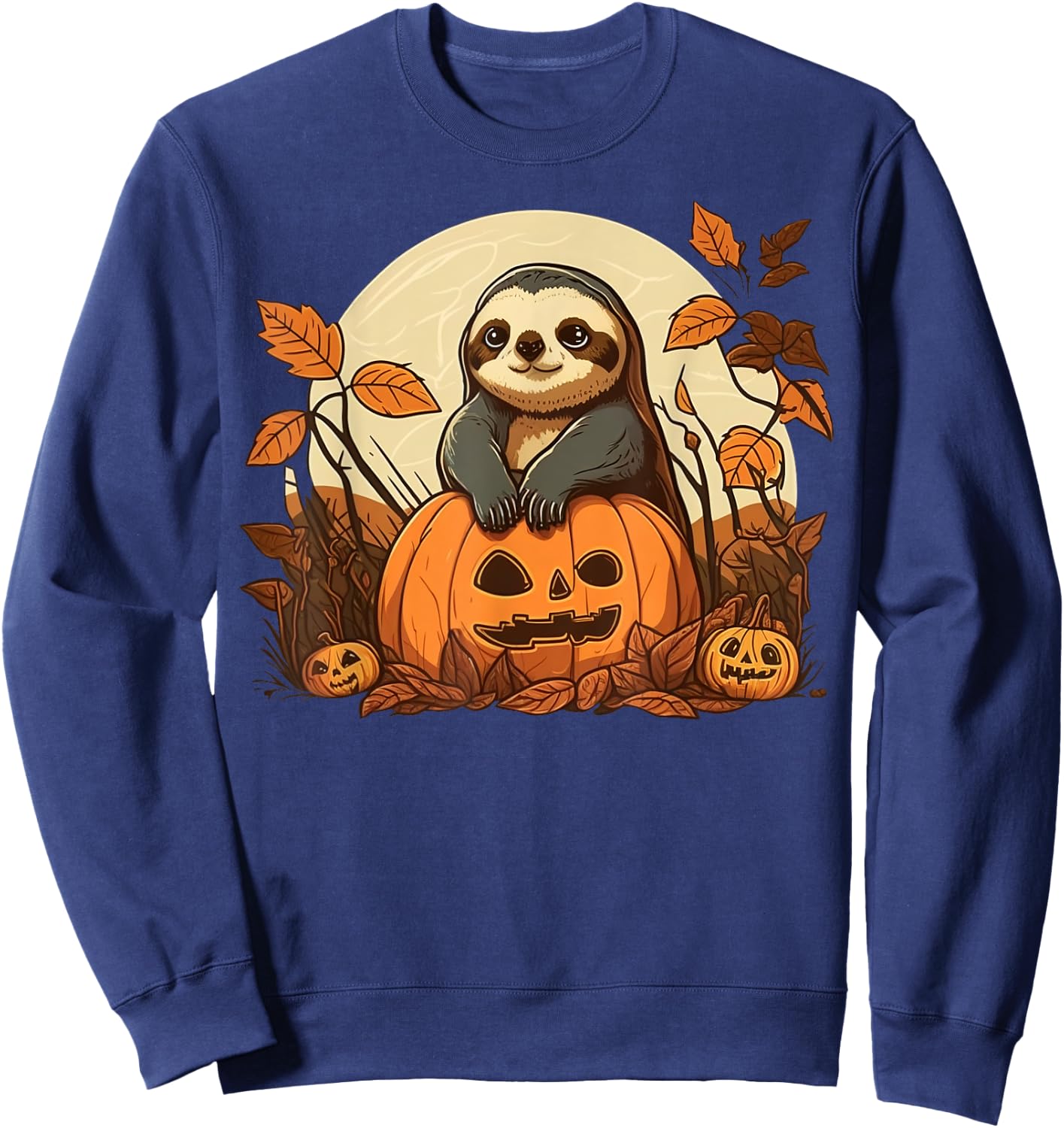 Pumpkin Sloth costume on Sloth Halloween Sweatshirt - Sweatshirt | Navy