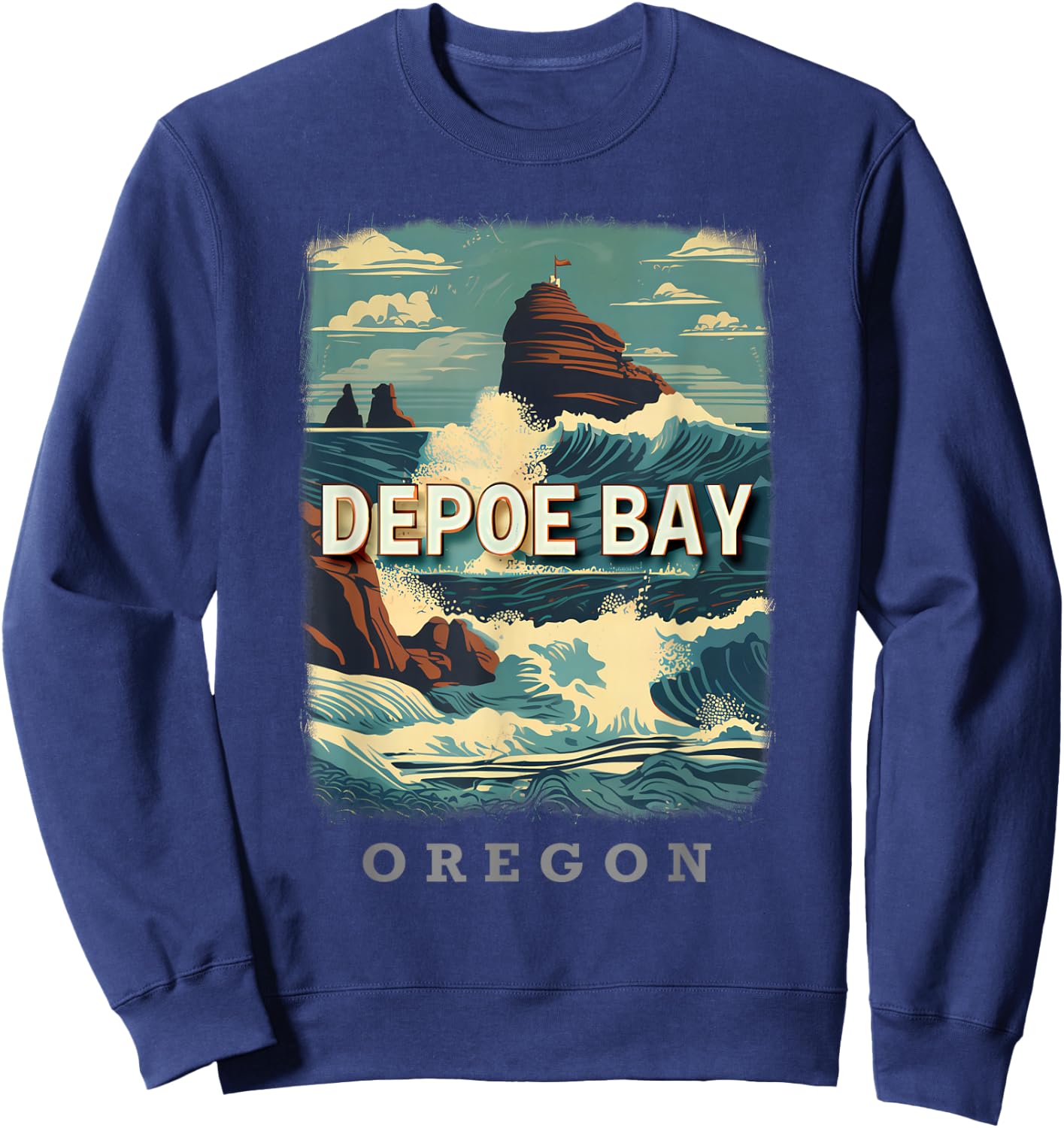 Depoe Bay Oregon OR Whale Watching Extravaganza SD641 Sweatshirt - Sweatshirt | Navy