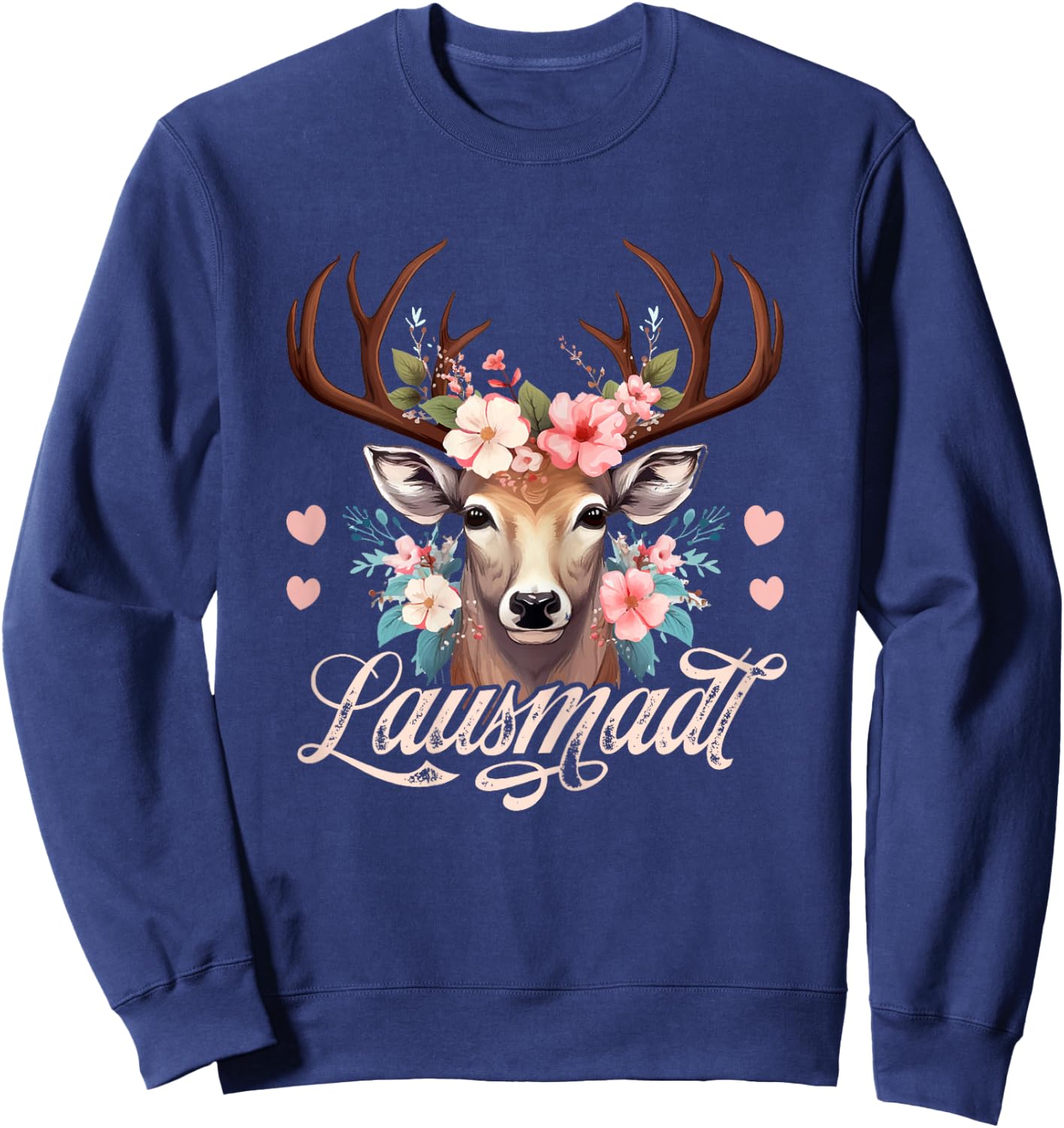 Dirndl Trachtenshirt Damen Lausmadl Mädchen Trachten Sweatshirt - Sweatshirt | Navy