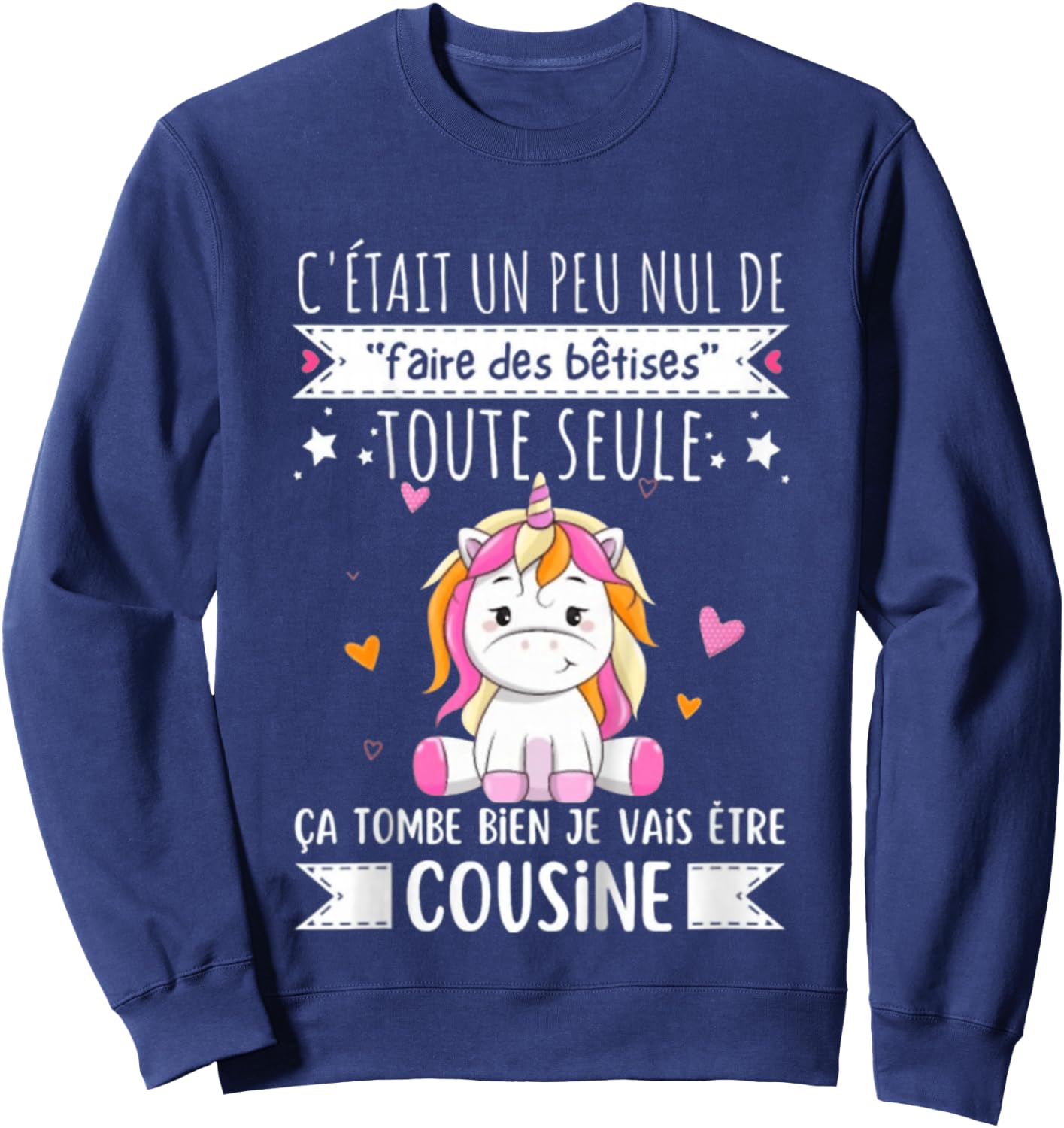 Child Future Cousine 2025 Pregnancy Announcement, Soon Cousine , Black, 2 Sweatshirt - Sweatshirt | Navy