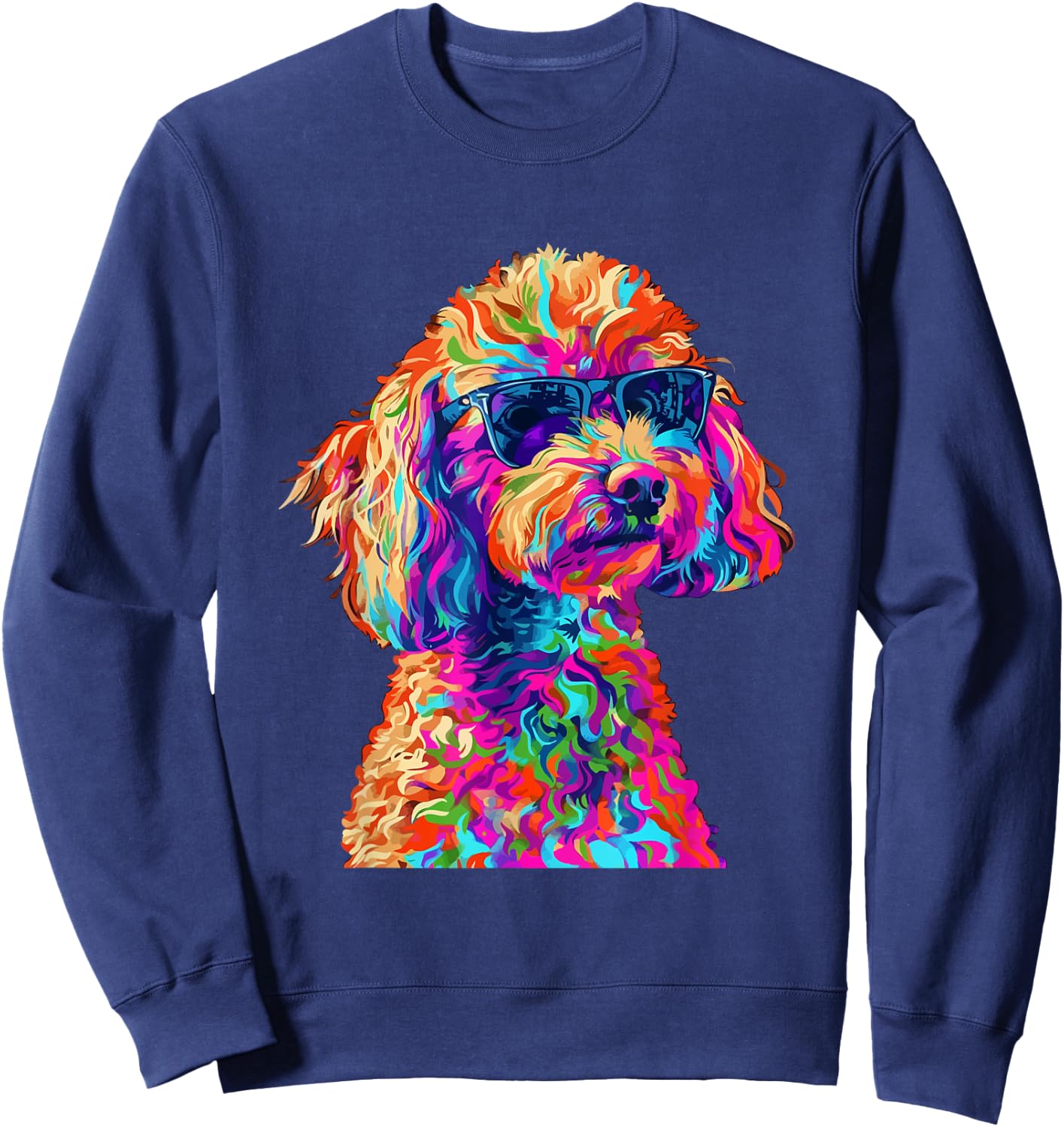 Toy Poodle Lovers Design Pop Art Funny Toy Poodle Dog Sweatshirt - Sweatshirt | Navy