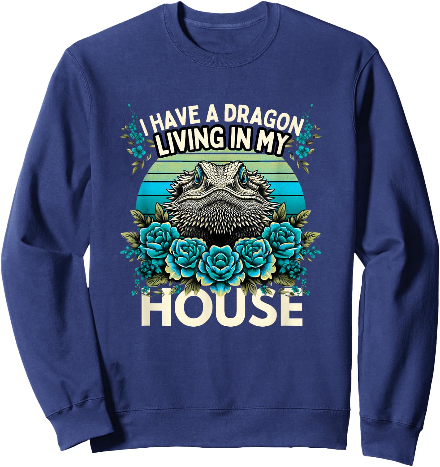 Bearded Dragon Shirt Pogona Lover Reptile Bearded Dragons Sweatshirt - Sweatshirt | Navy