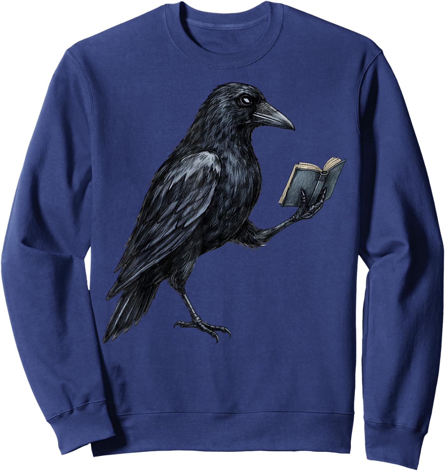 Black Crow Livre de Lecture Amusant pour Amoureux des Oiseaux Corbeau Sweatshirt - Sweatshirt | Navy