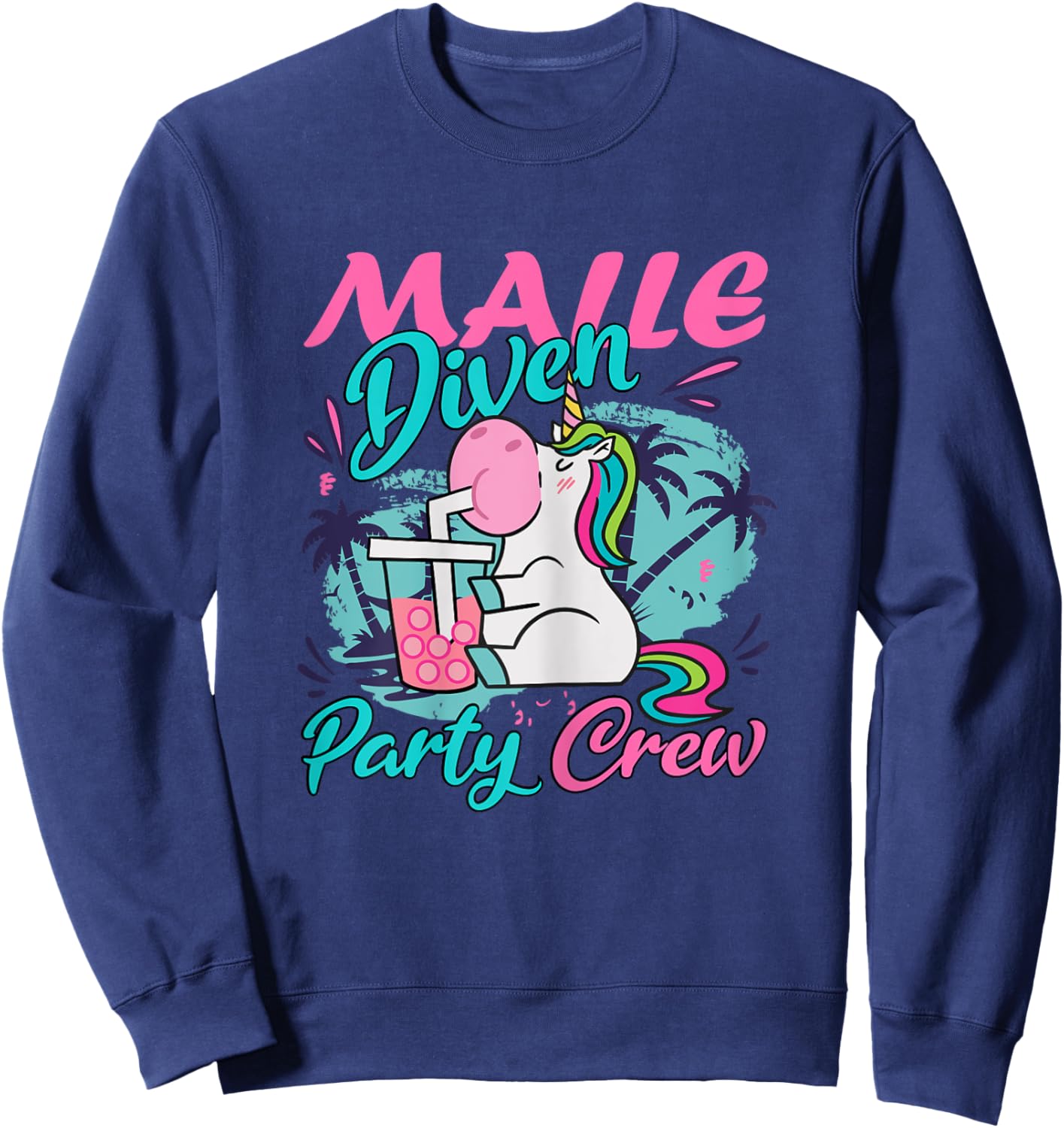 Malle Diven Party Crew Saufen , black Sweatshirt - Sweatshirt | Navy