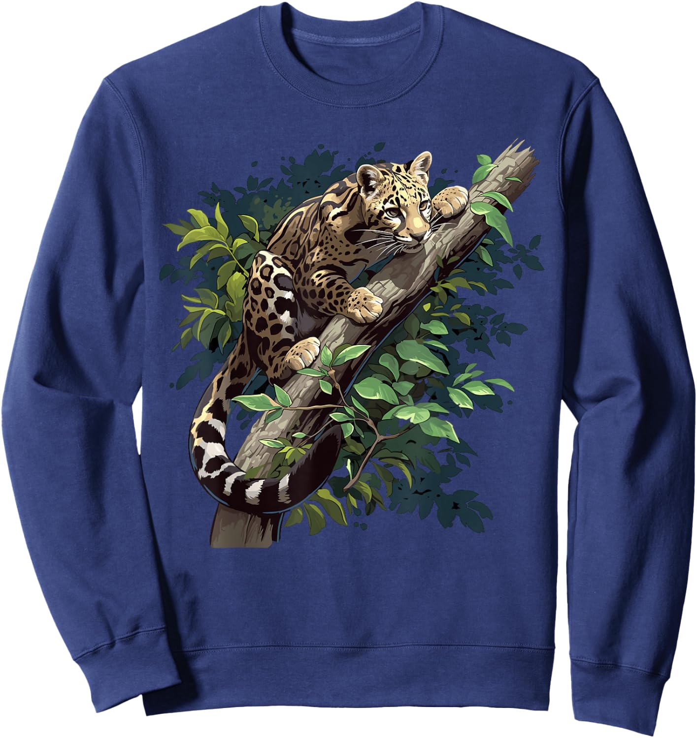 Clouded Leopard Fog Leather , black Sweatshirt - Sweatshirt | Navy
