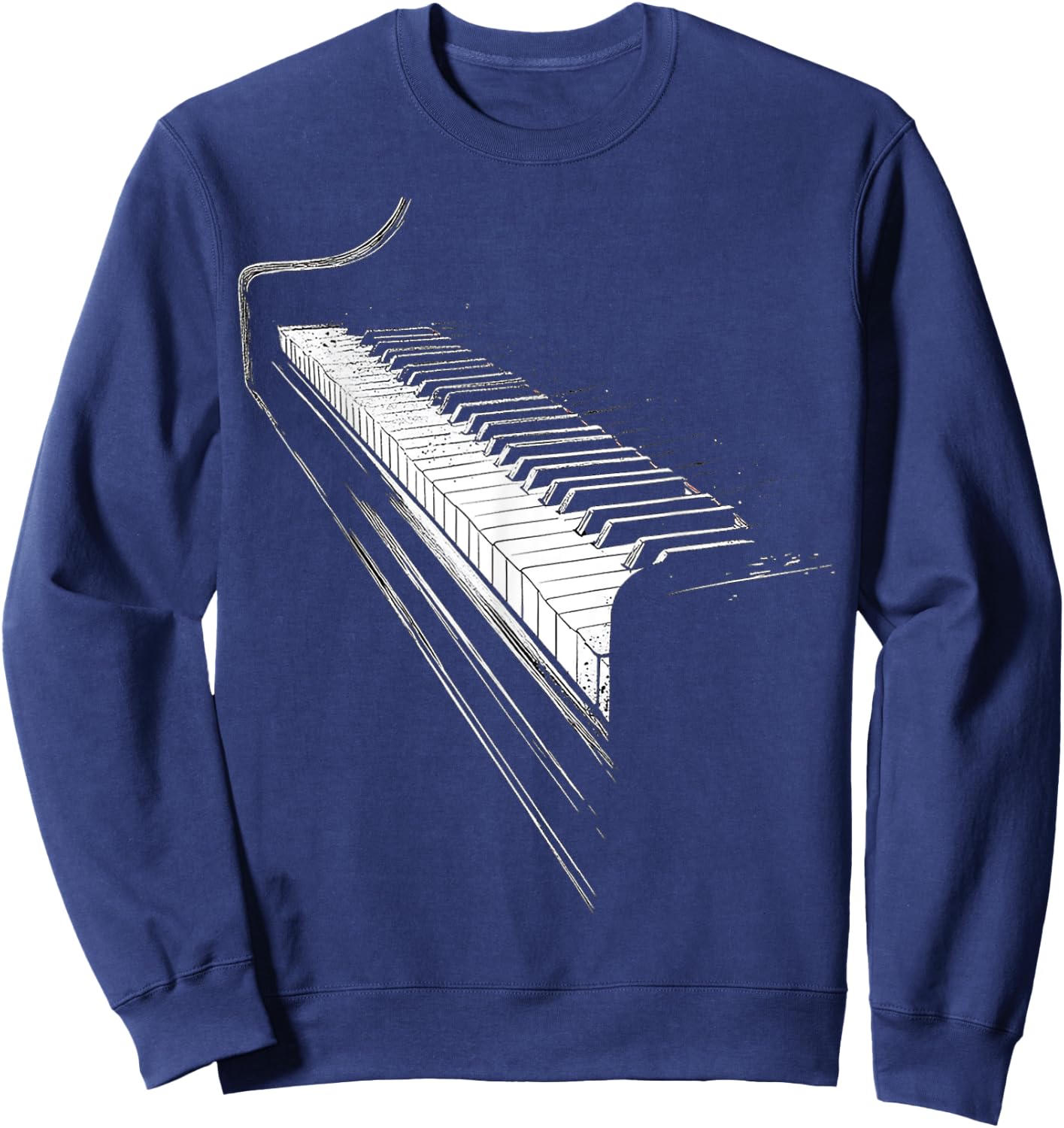 Keyboard Music Instrument Graphic Artwork Keyboard Sweatshirt - Sweatshirt | Navy