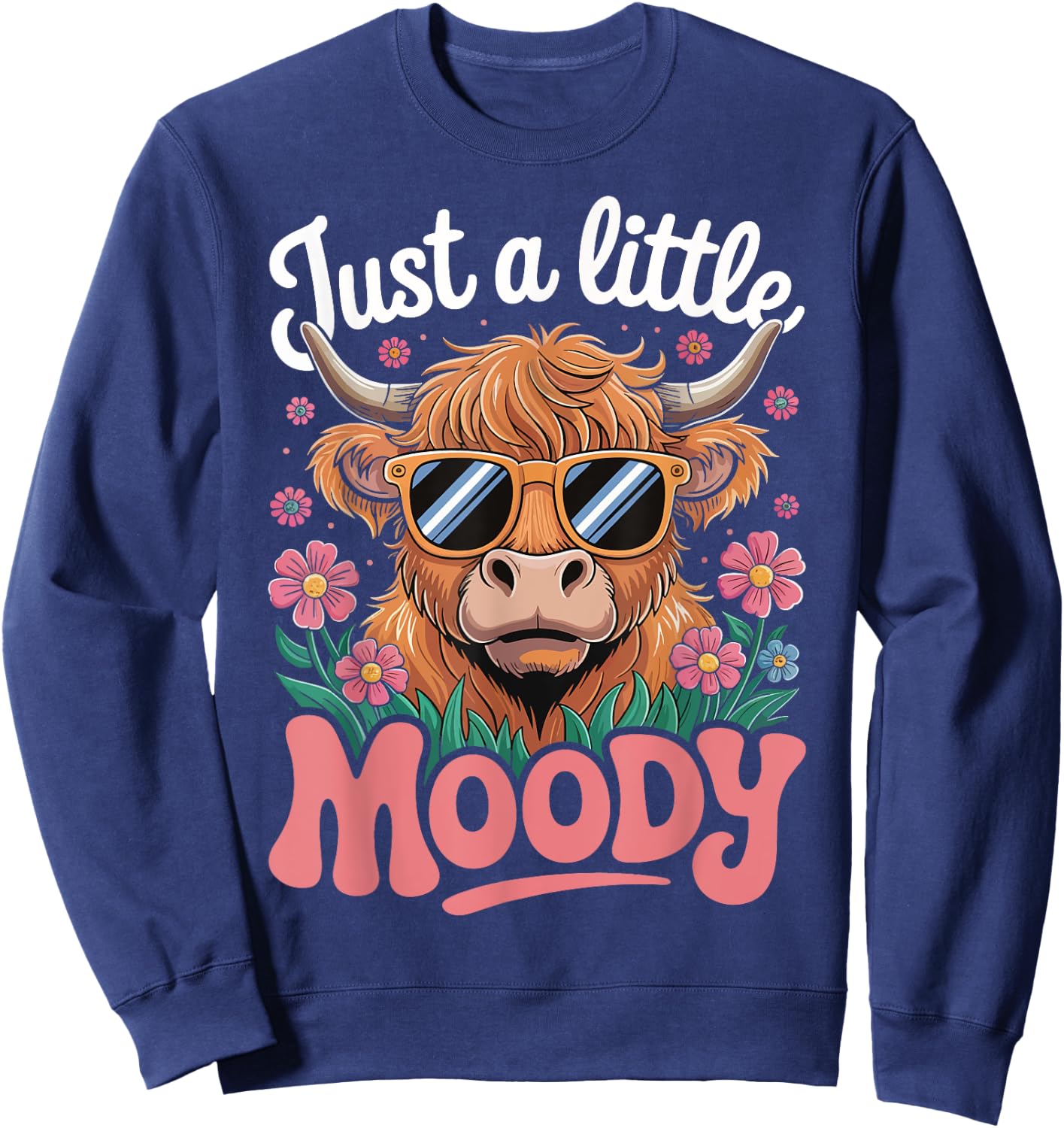 Cow Just A Little Moody Sweatshirt - Sweatshirt | Navy