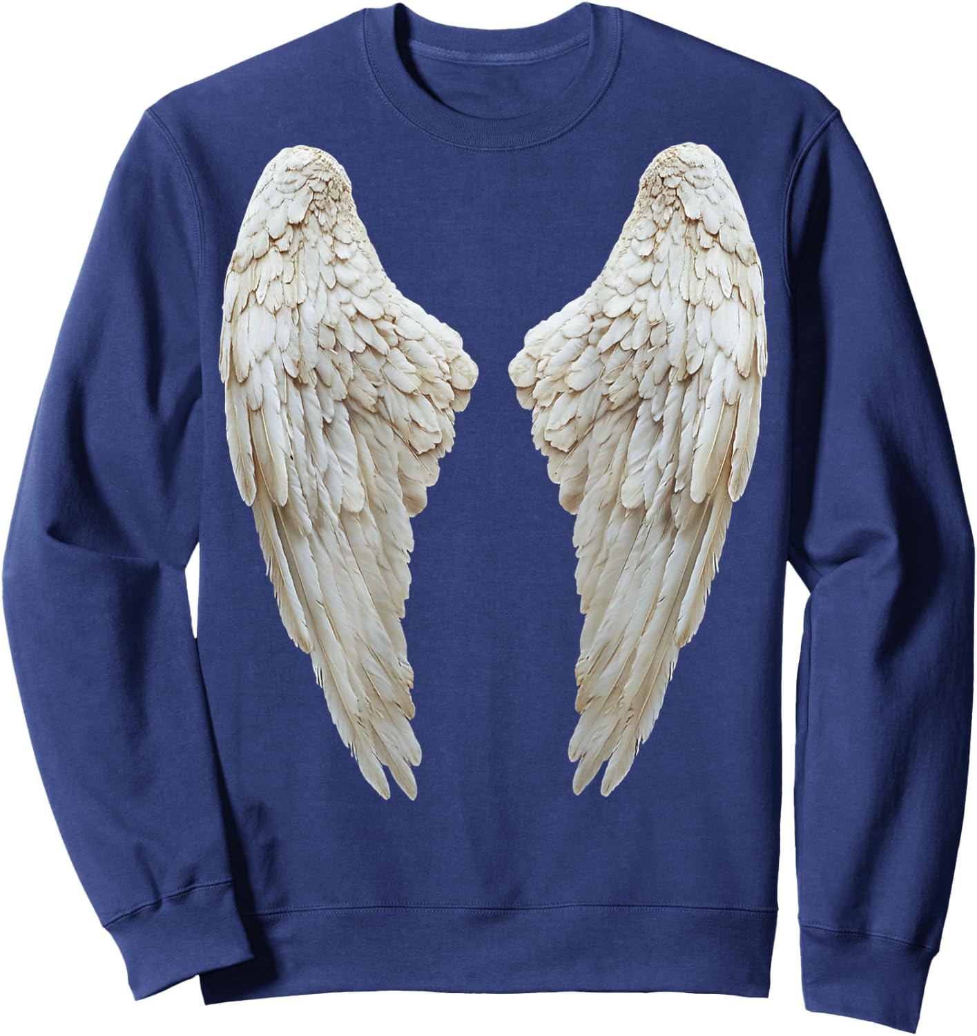 White and Black Christian Angel Wings Sweatshirt - Sweatshirt | Navy