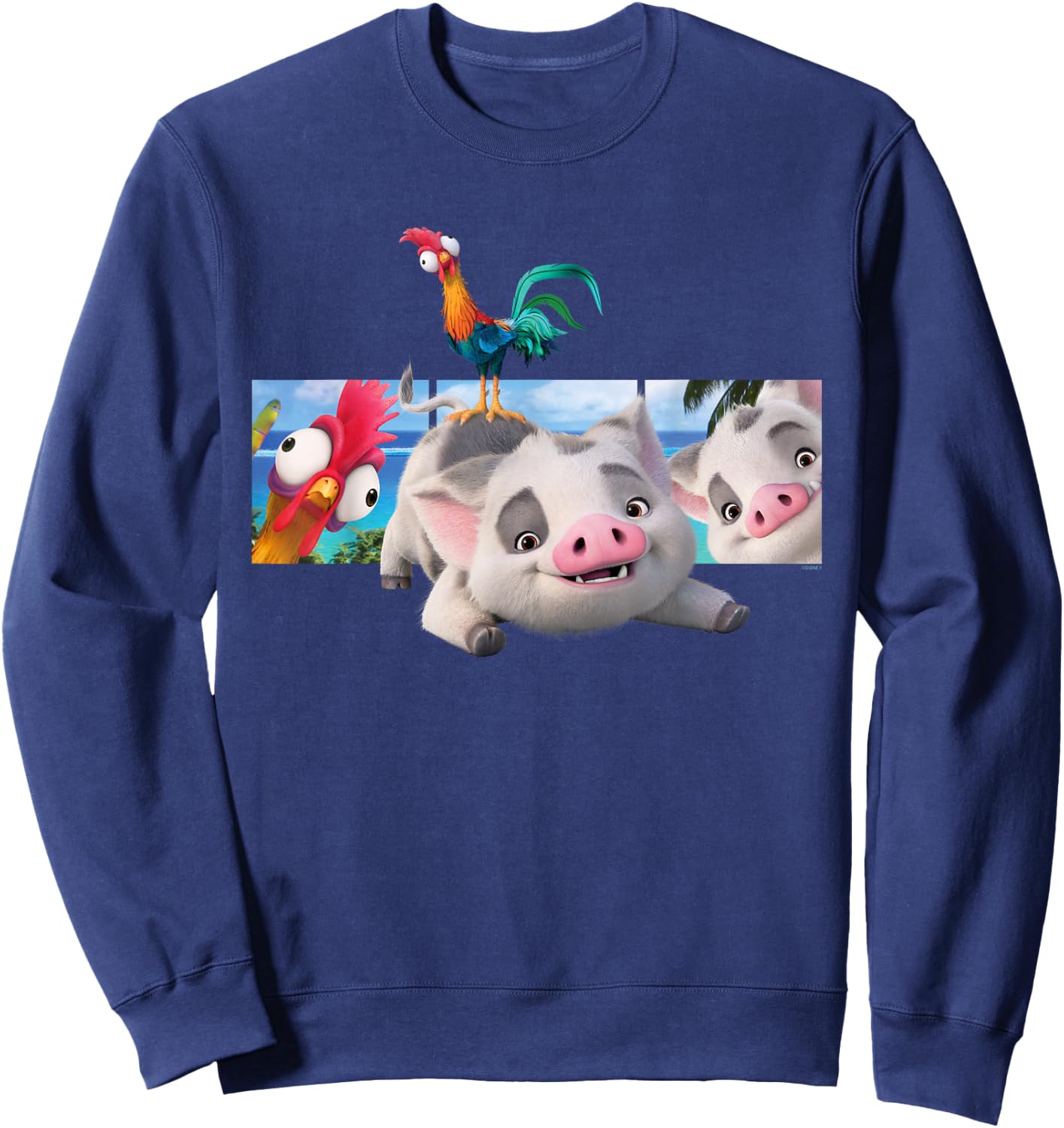 Disney Moana 2 Best Beach Friends Pua and Heihei , Black, S Sweatshirt - Sweatshirt | Navy