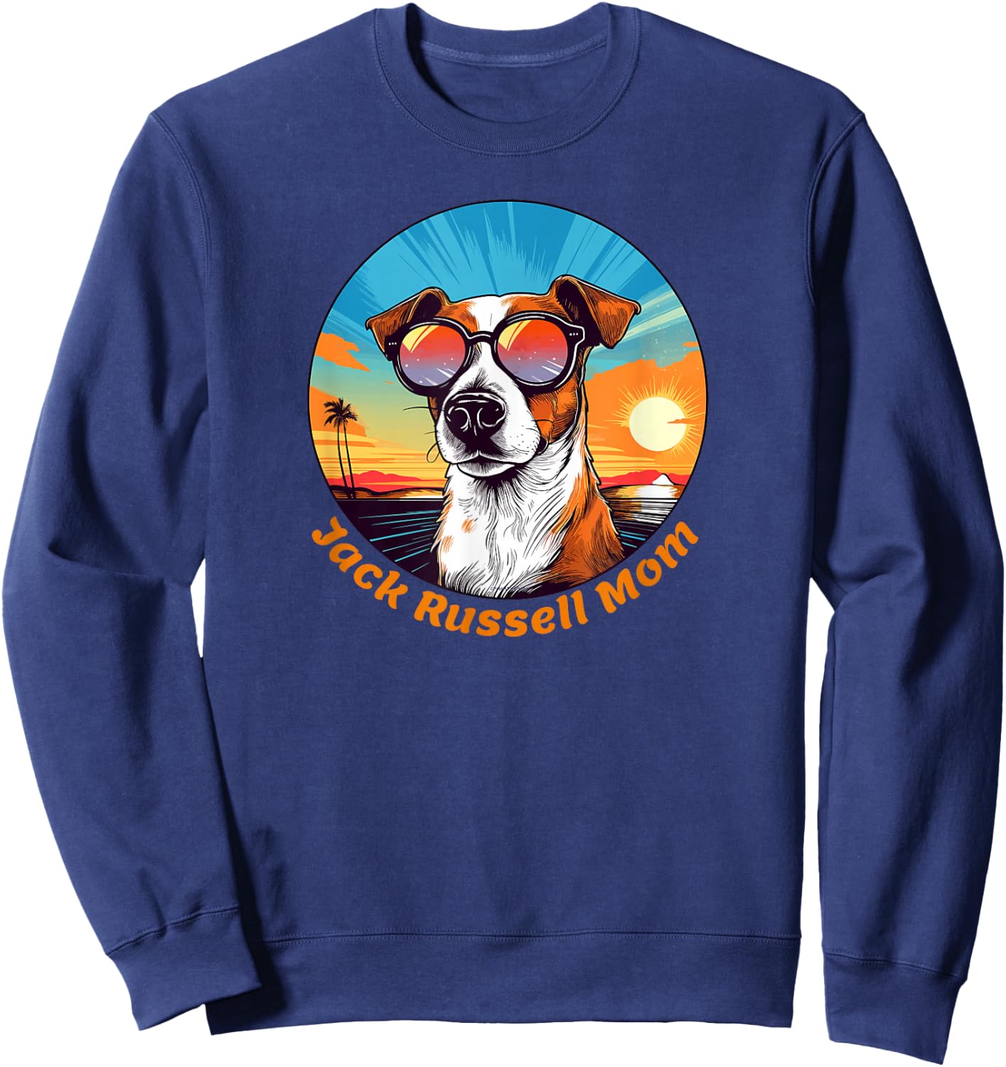 Cute Jack Russell Mom Retro Jack Russell Terrier Funny Sweatshirt - Sweatshirt | Navy