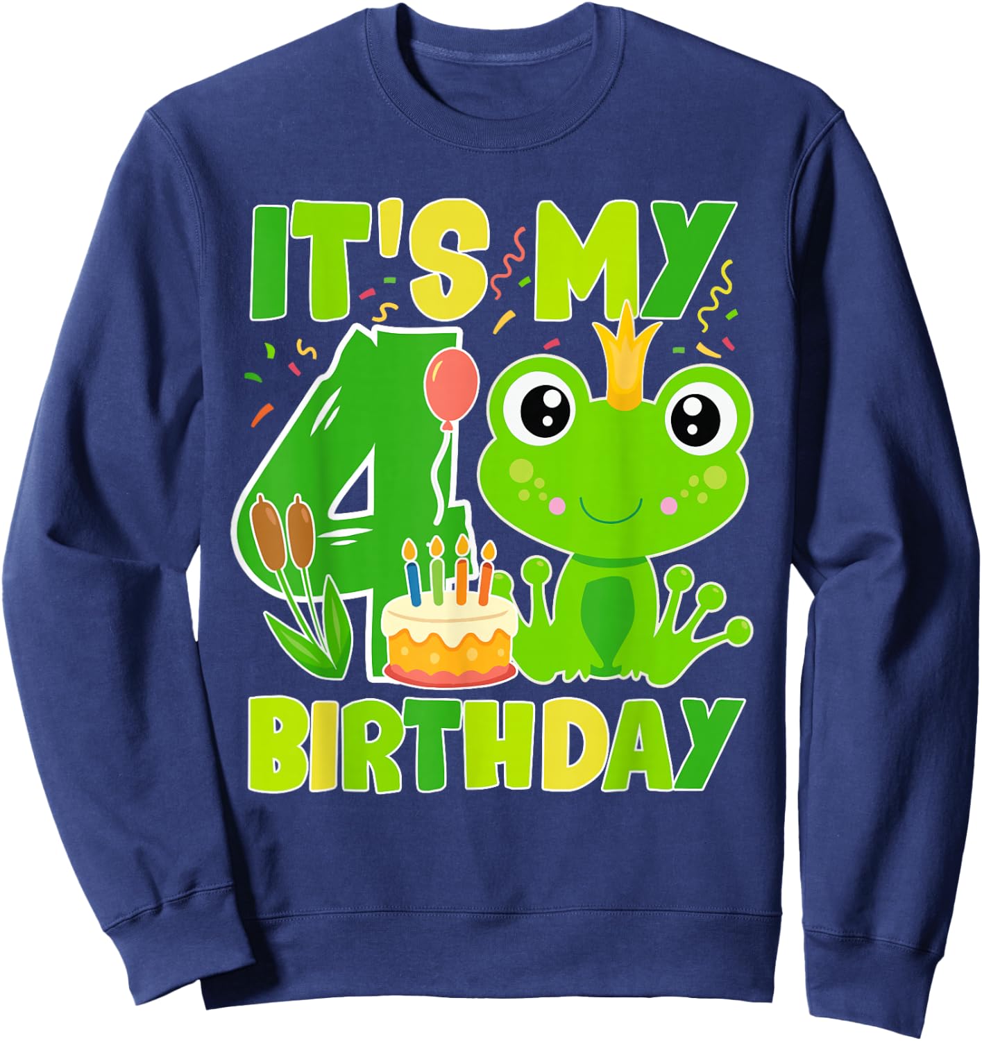 It’s My 4th Birthday Frog Sweatshirt - Sweatshirt | Navy