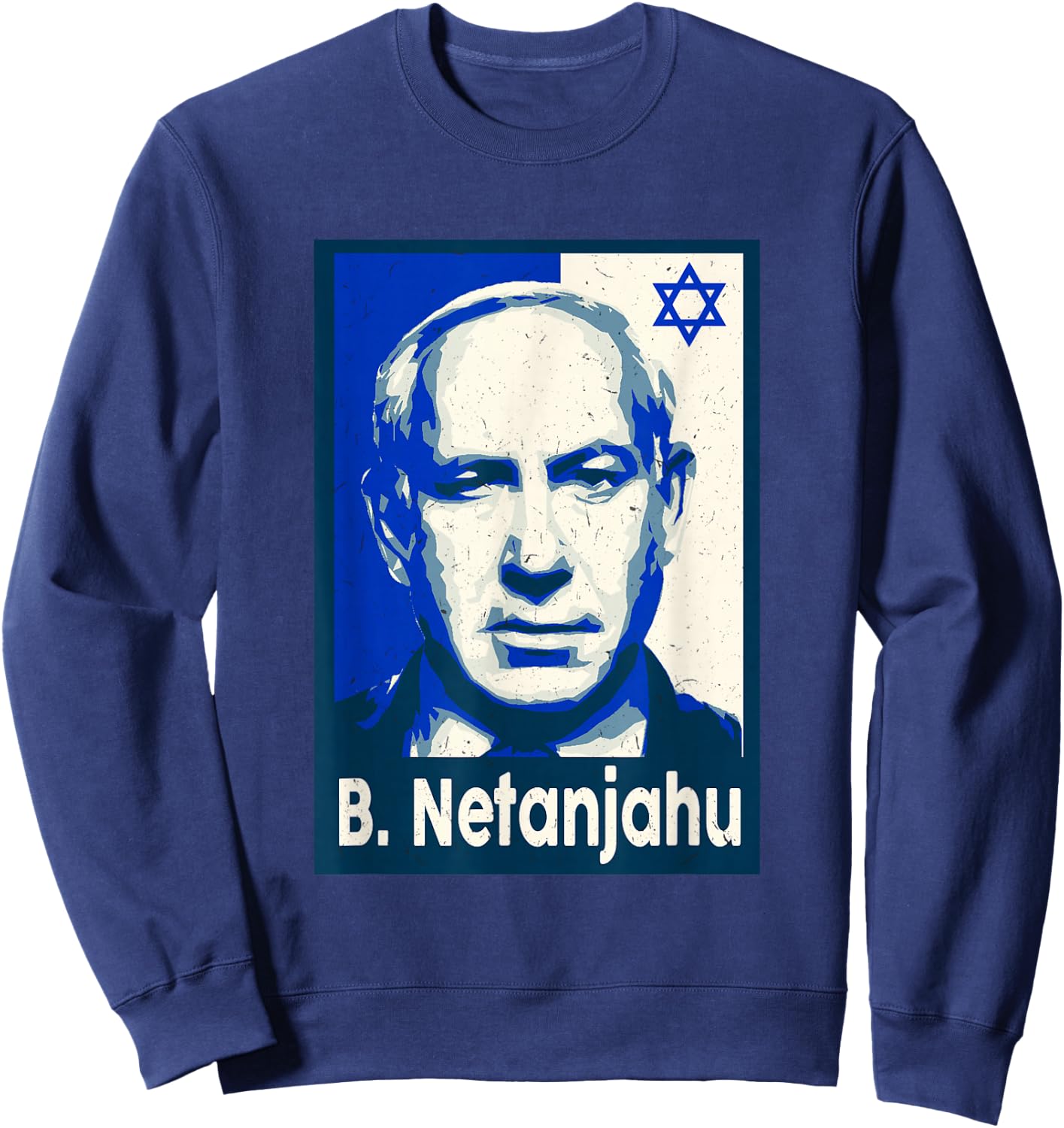 Israeli Netanjahu Israel Flag Heart Pride Israel Sweatshirt - Sweatshirt | Navy