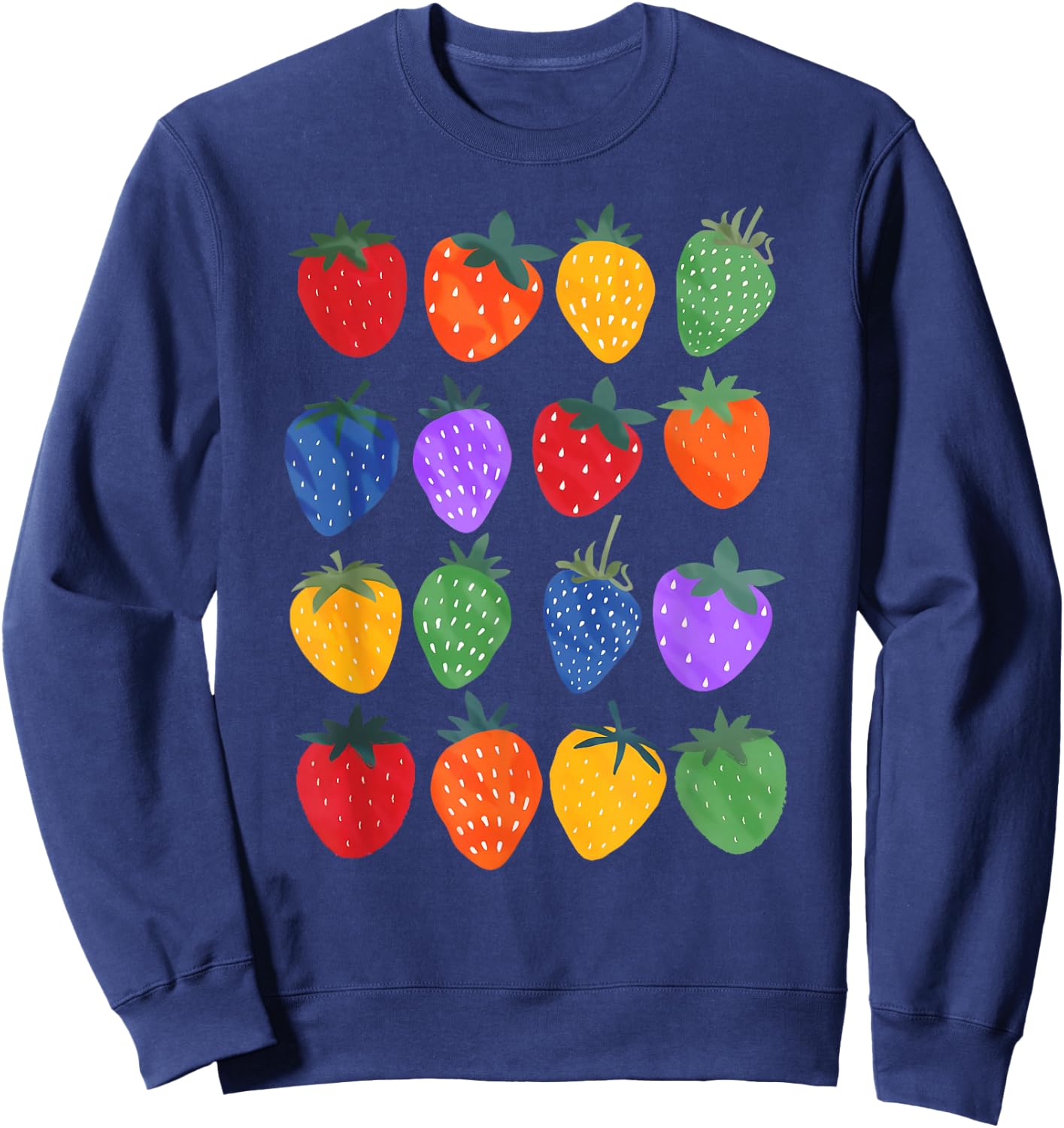Strawberry Rainbow LGBT Lesbian Gay Bisexual Trans Pride Sweatshirt - Sweatshirt | Navy