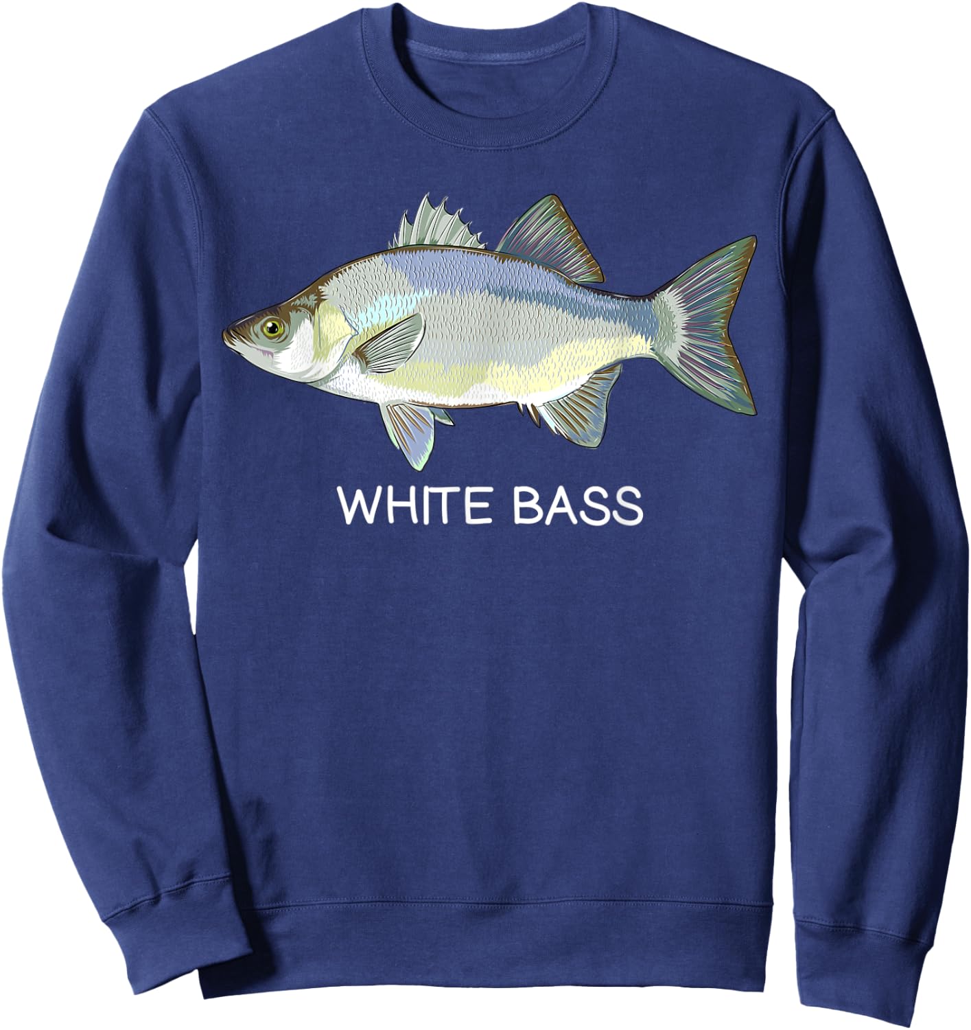 White Bass Freshwater Game Fish Sweatshirt - Sweatshirt | Navy