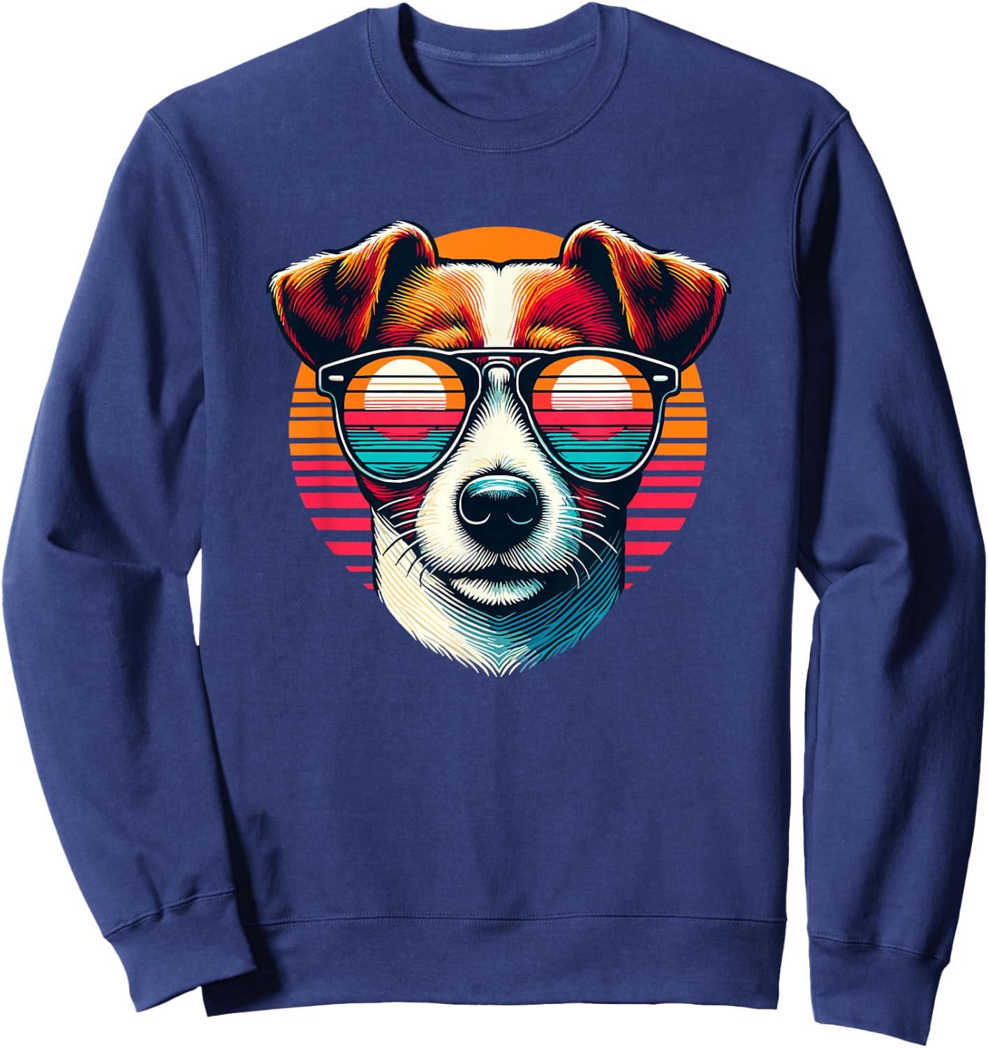 Retro Sunglasses Jack Russell Terrier Jack Russells , Black, S Sweatshirt - Sweatshirt | Navy