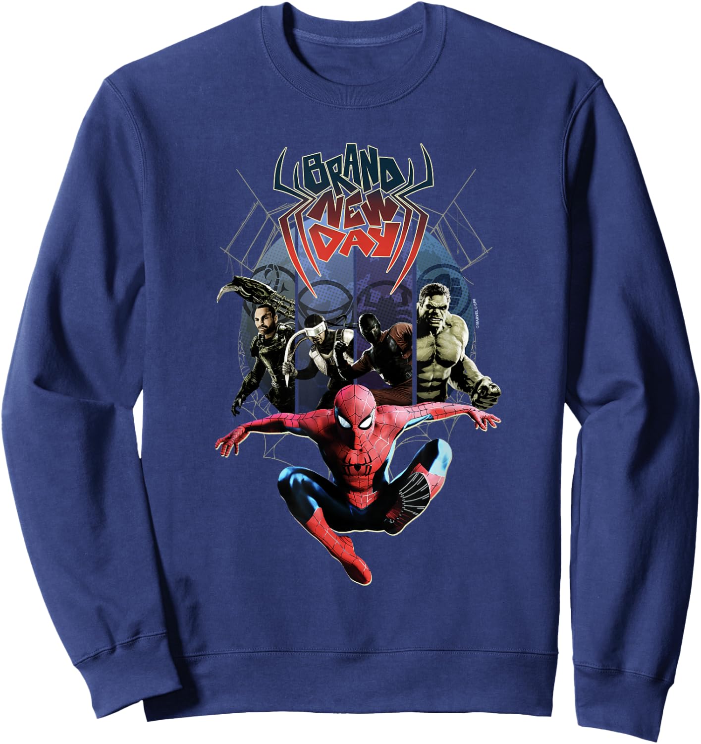 Marvel Spider-Man: New Day Color Web Villain Panels Sweatshirt - Sweatshirt | Navy