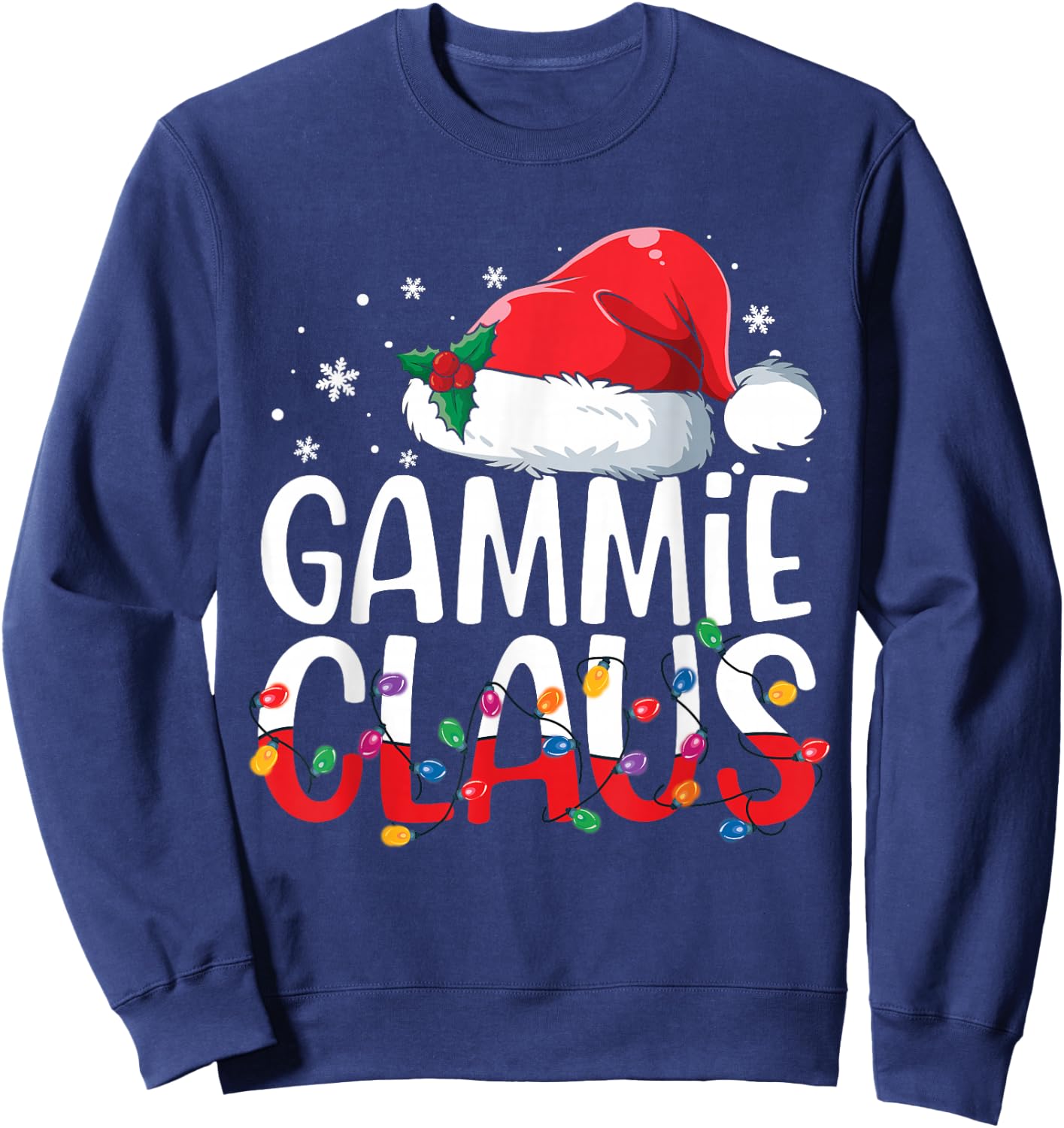 Gammie Claus Family Matching Christmas Pajamas Santa Hat Sweatshirt - Sweatshirt | Navy
