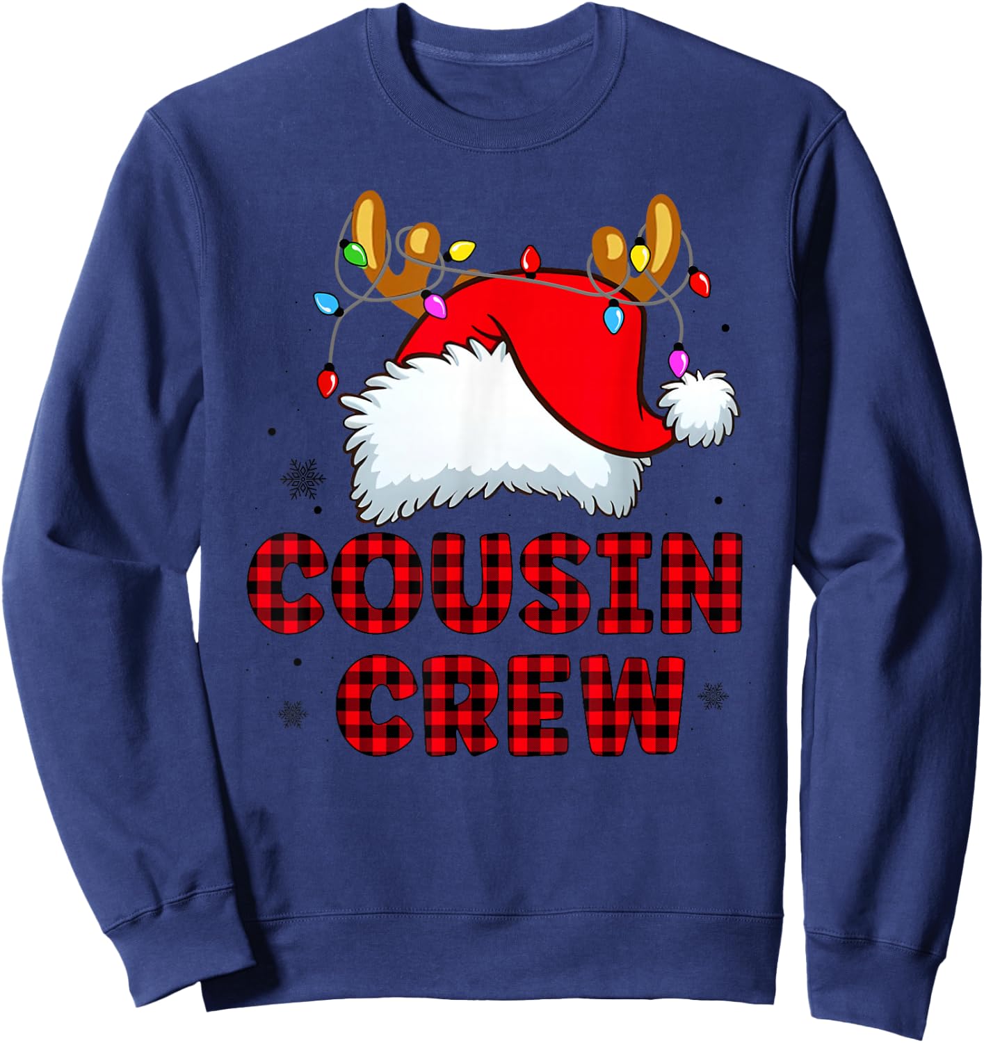 Cousin Crew Christmas 2025 Family Matching Santa Elf Xmas Sweatshirt - Sweatshirt | Navy
