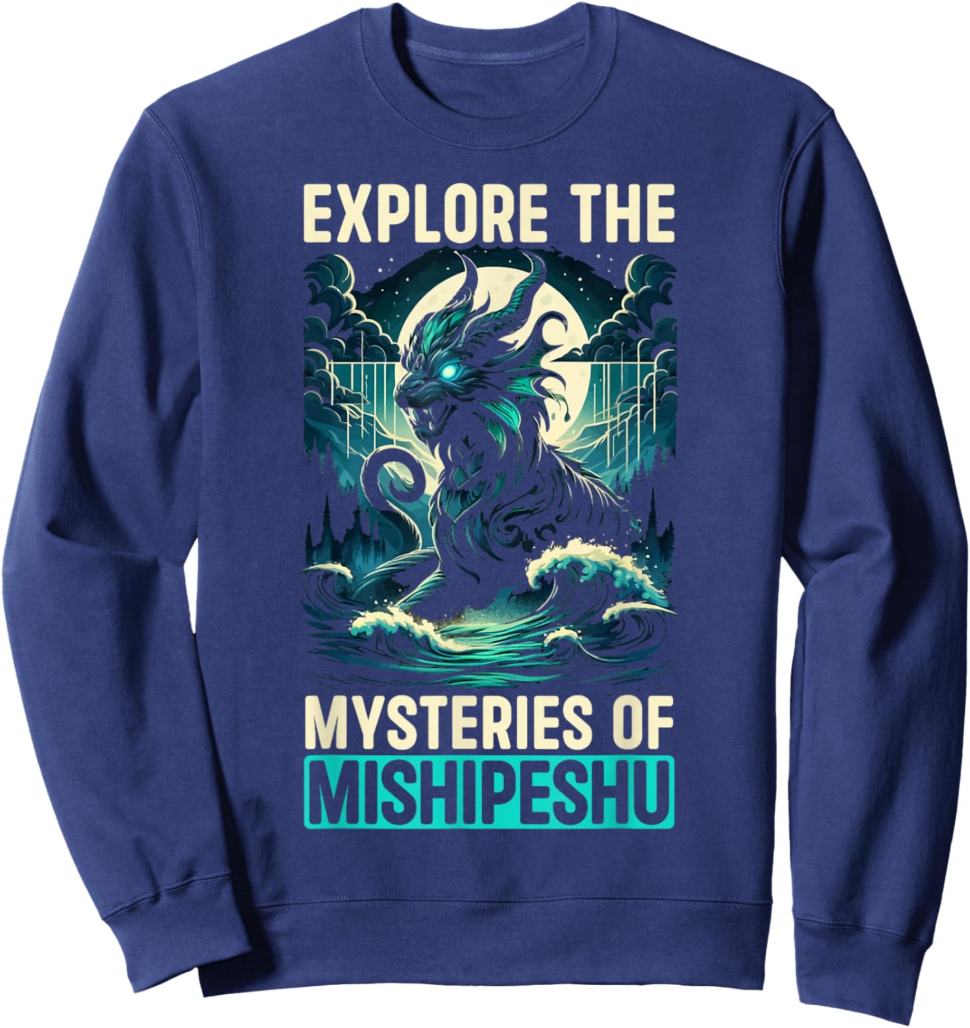 Mishipeshu Mythical Creature Cryptozoology Cryptid Sweatshirt - Sweatshirt | Navy