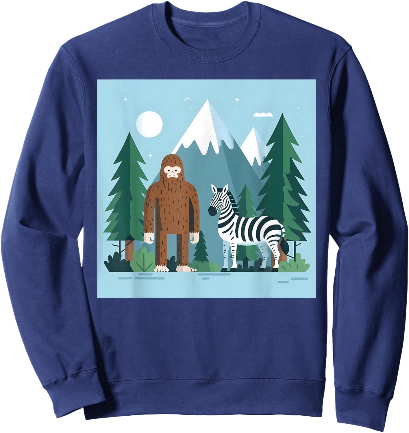 Bigfoot And Zebra Sasquatch Sweatshirt - Sweatshirt | Navy