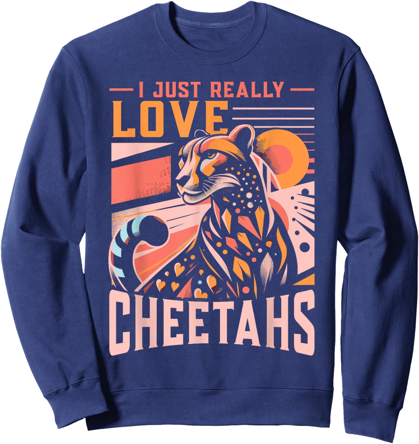 Leopard Cheetah Sweatshirt - Sweatshirt | Navy